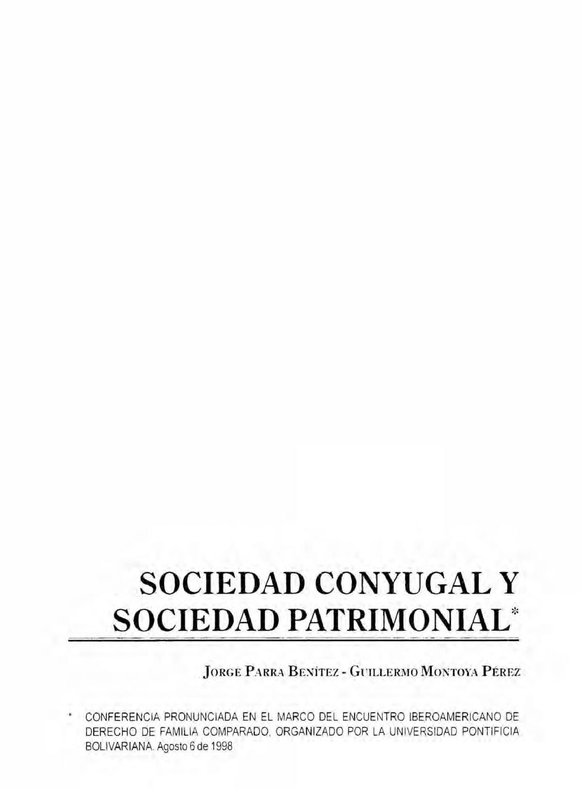 Sobre La Sociedad Conyugal Y Sociedad Patrimonial Sociedad Conyugal Y Sociedad Patrimonial 0727
