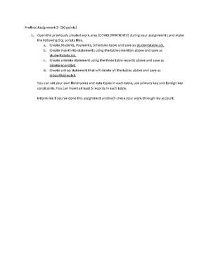 Final Assignment dbms1 - Final Assignment 1 – 100 pts. Write The ...