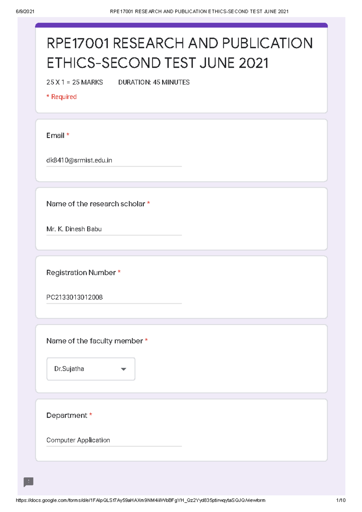 research and publication ethics previous year question paper