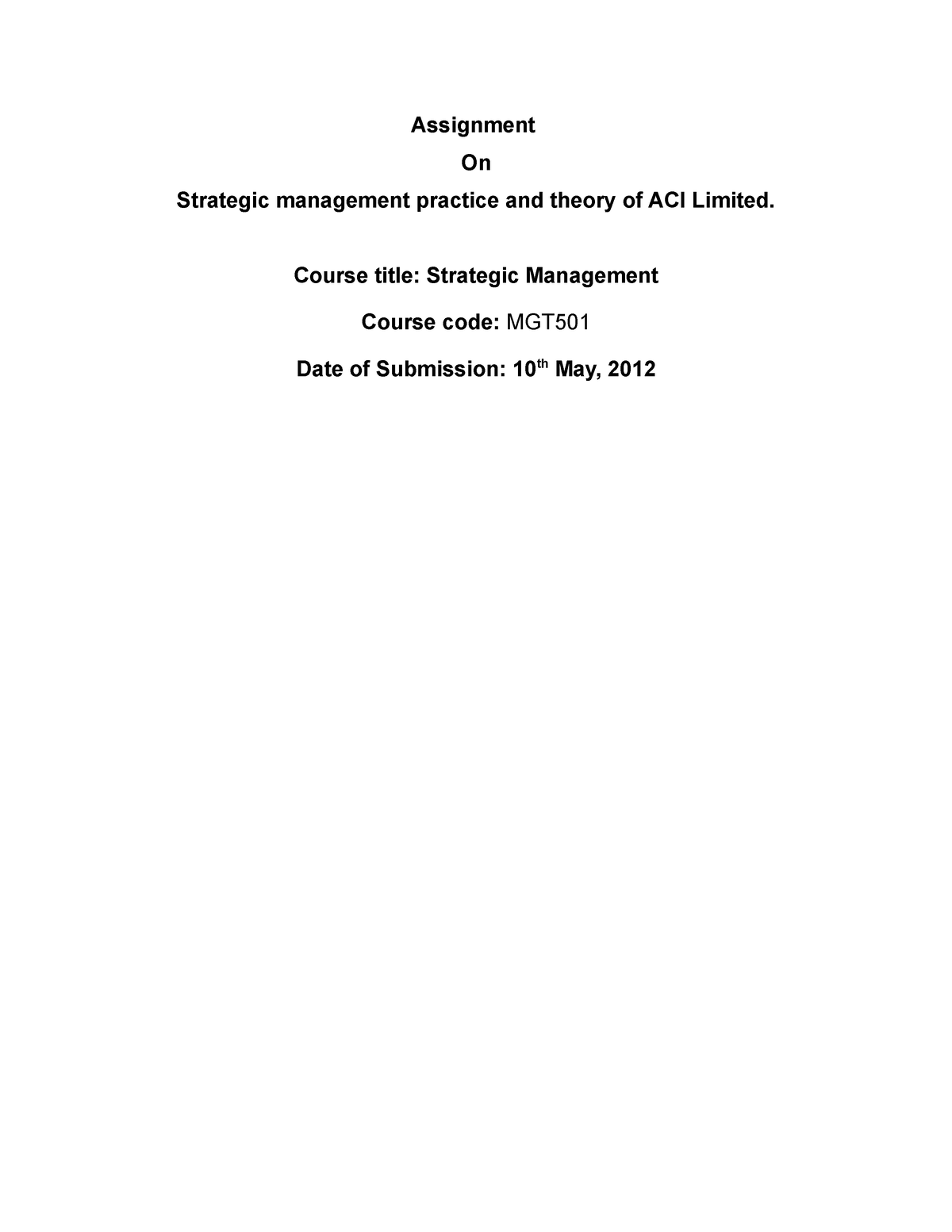 strategic management assignment uitm