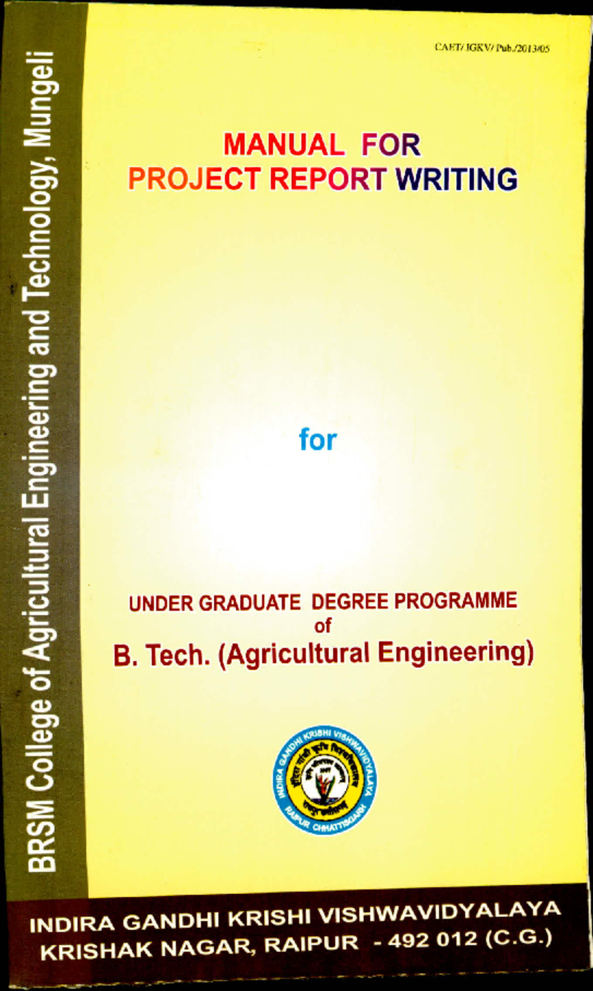 Manual FOR Project Report Writing - MANUAL FOR Strawberry PROJECT ...