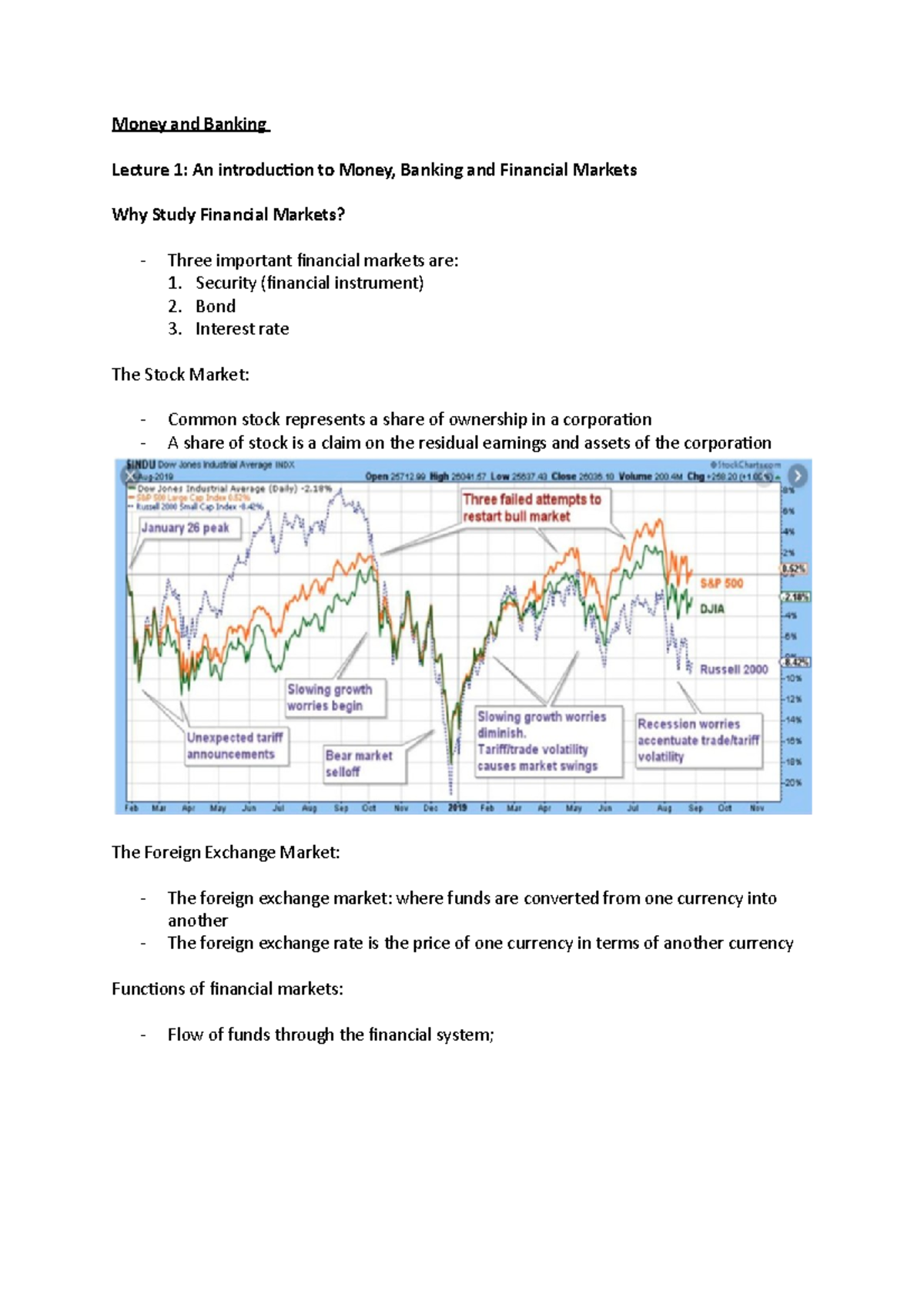 Lecture 1 Money and Banking Lecture 1 An introducion to Money