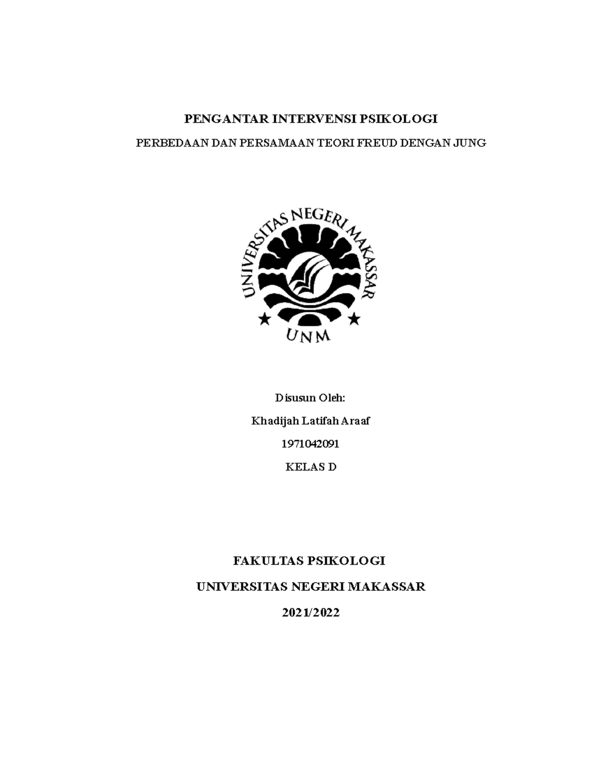 Perbedaan Dan Persamaan Pandangan Jung Dan Freud - PENGANTAR INTERVENSI ...