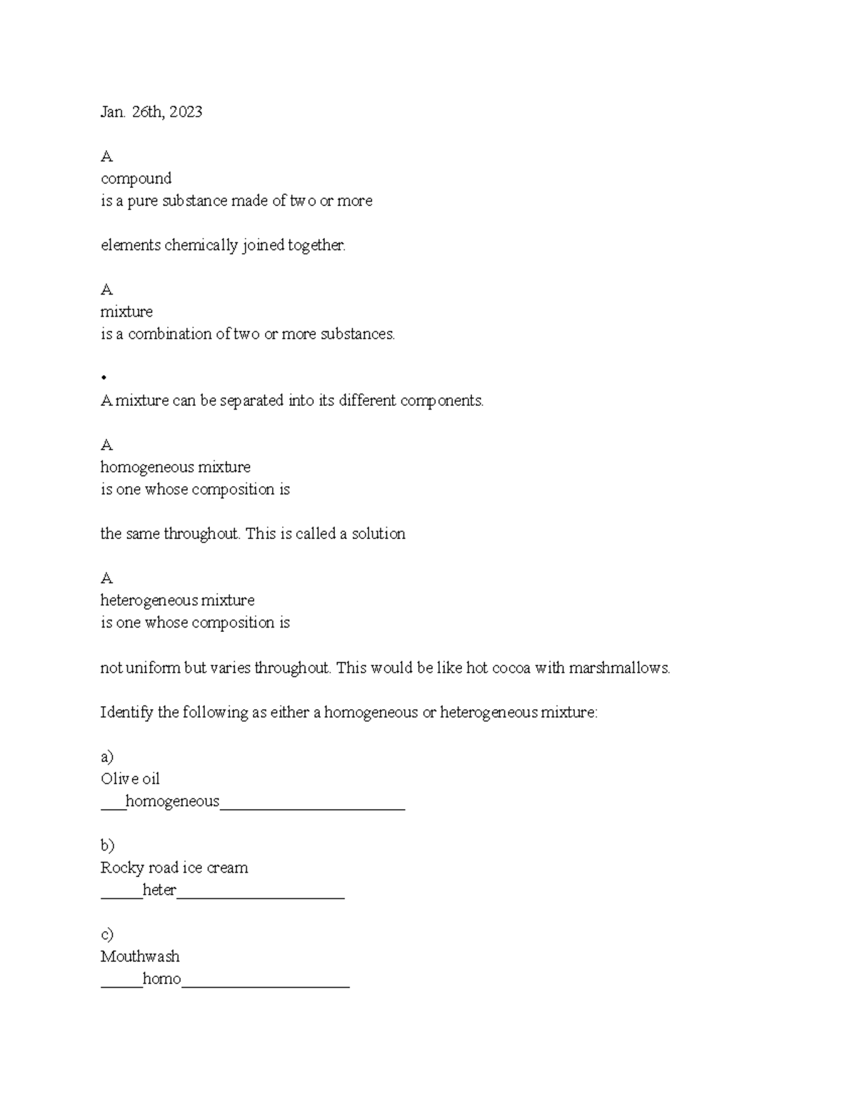 Chemistry Notes Ch 1 Jan 26th 2023 A Compound Is A Pure Substance chemistry-notes-ch-1-jan-26th-2023-a-compound-is-a-pure-substance