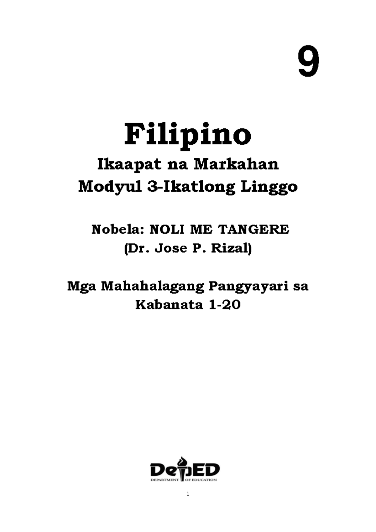 Filipino 9 L3M3 Q4 - 9 Filipino Ikaapat na Markahan Modyul 3-Ikatlong ...