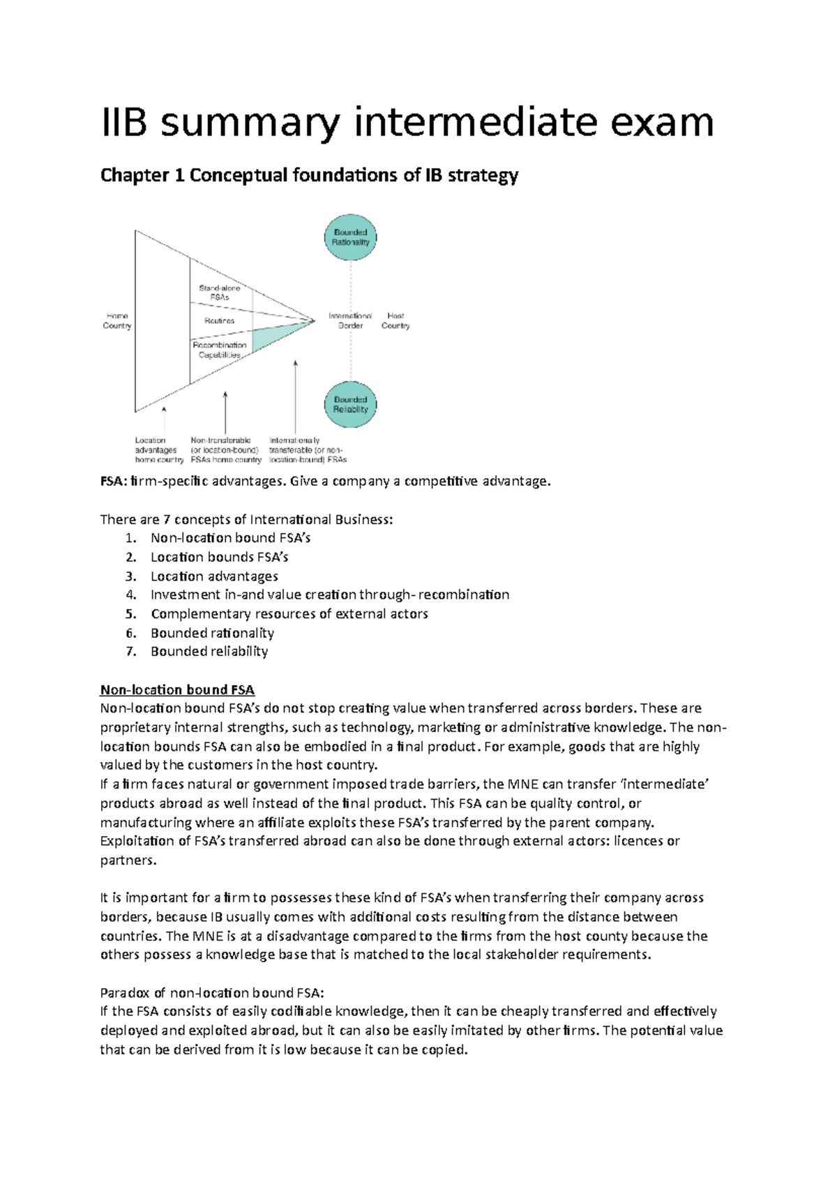 IIB summary 1-5 - International Business Strategy - IIB summary ...