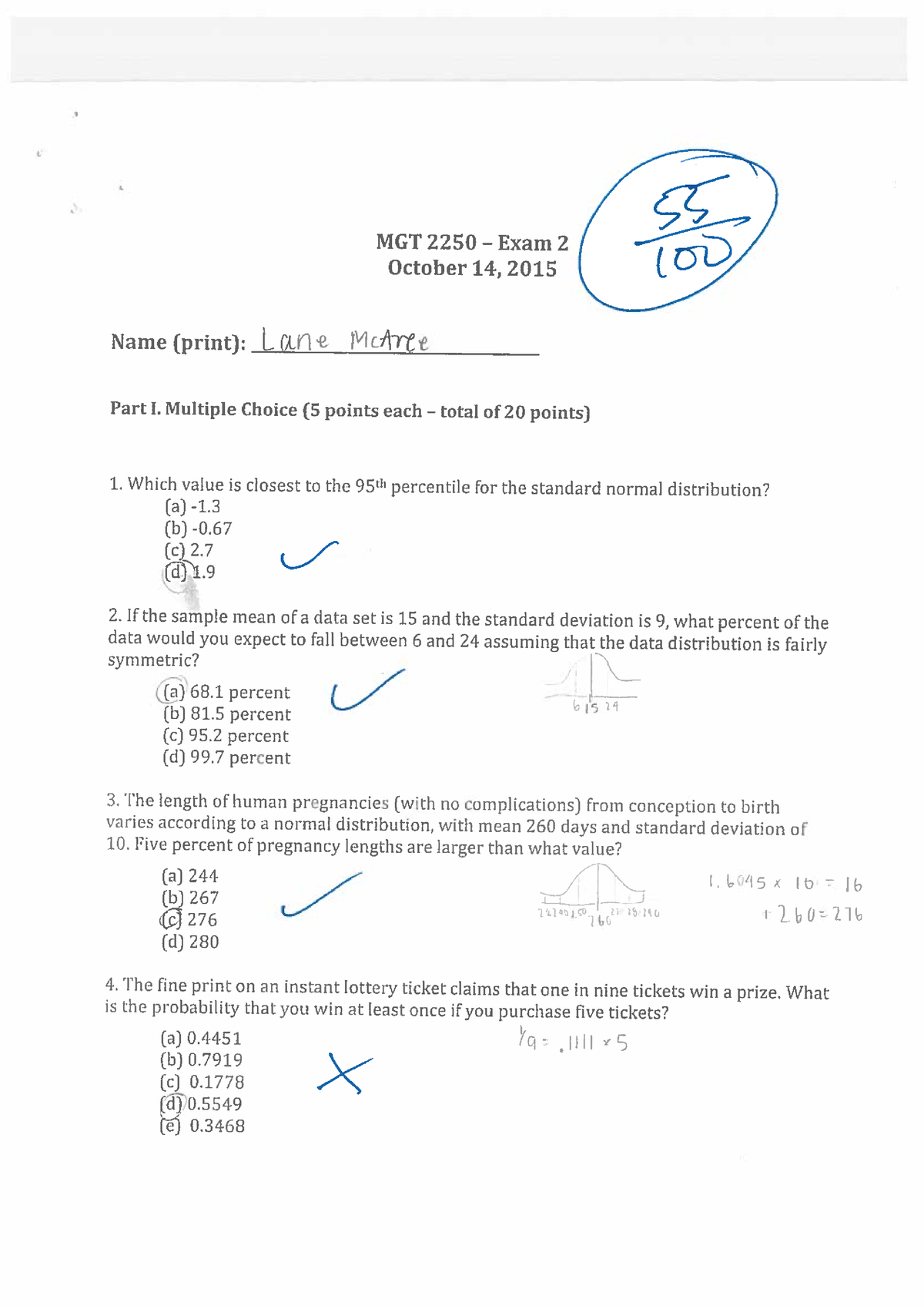 Exam 2 (correct Answers Included) - MGT 2250 - Studocu