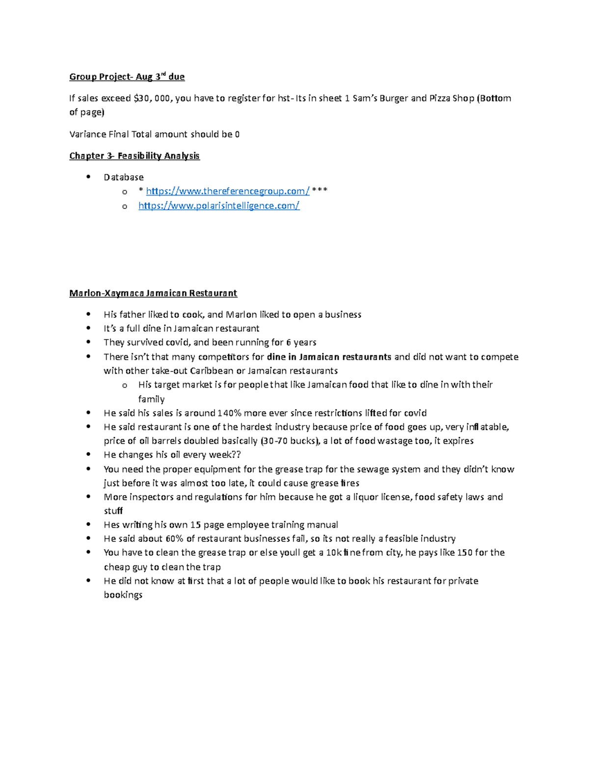 Chapter 3 Group Project Aug 3rd Due If Sales Exceed 30 000 You