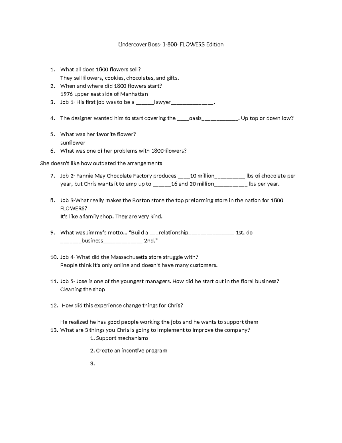 Logen Pargas animal farm Undercover Boss 1800 FLOWERS Edition What