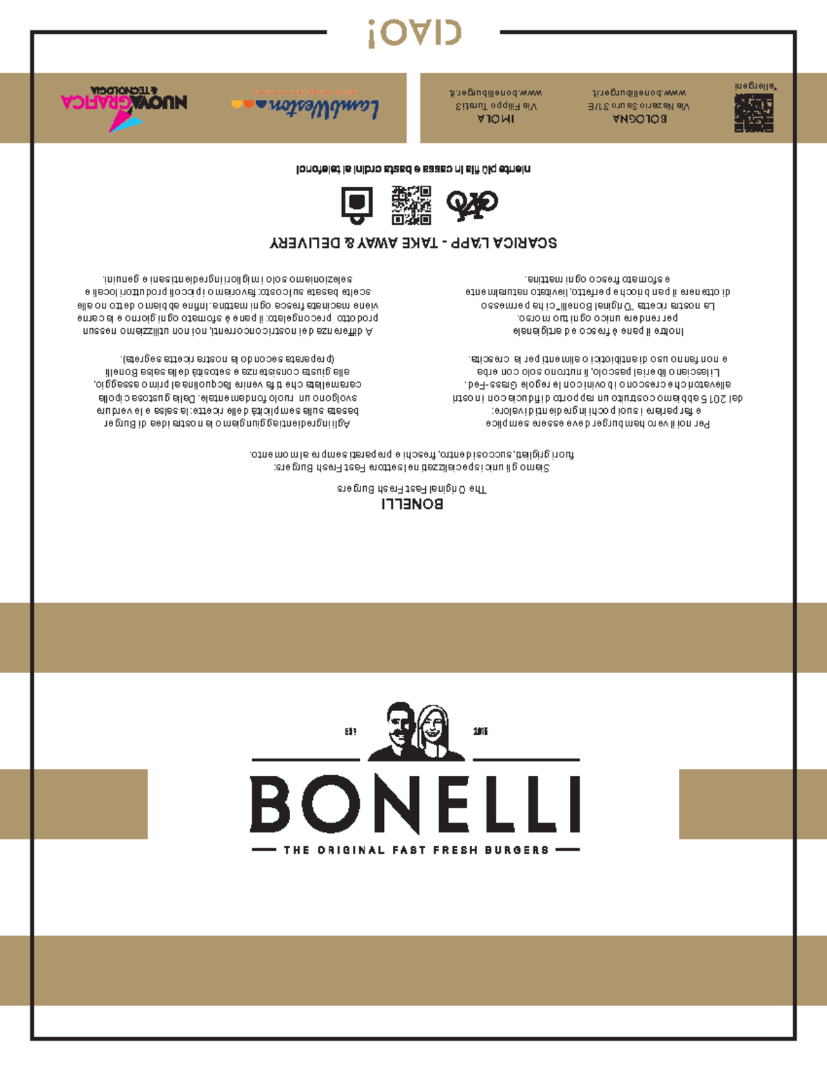 Menubologna bonelliburgers non è un po'di tempo per *allergeni ciao! IMOLA Via