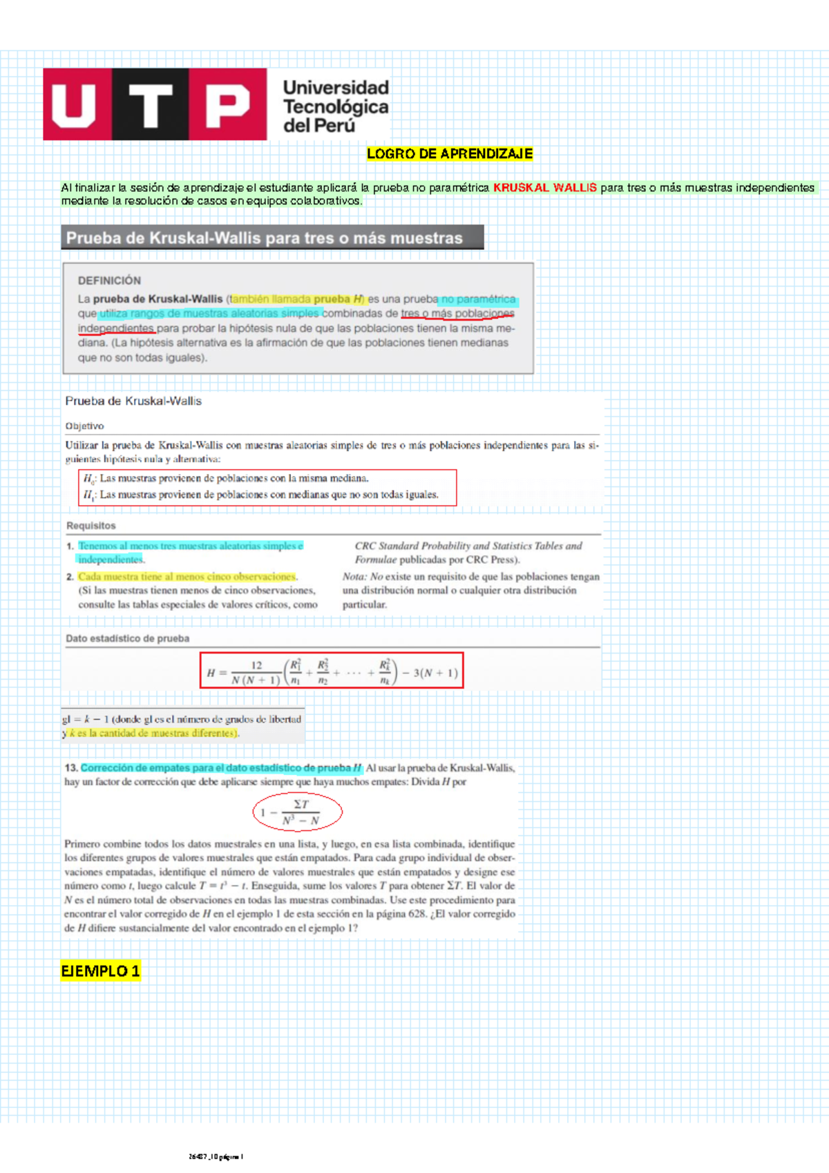 Prueba de Kruskal Wallis 26487 - LOGRO DE APRENDIZAJE Al finalizar la ...