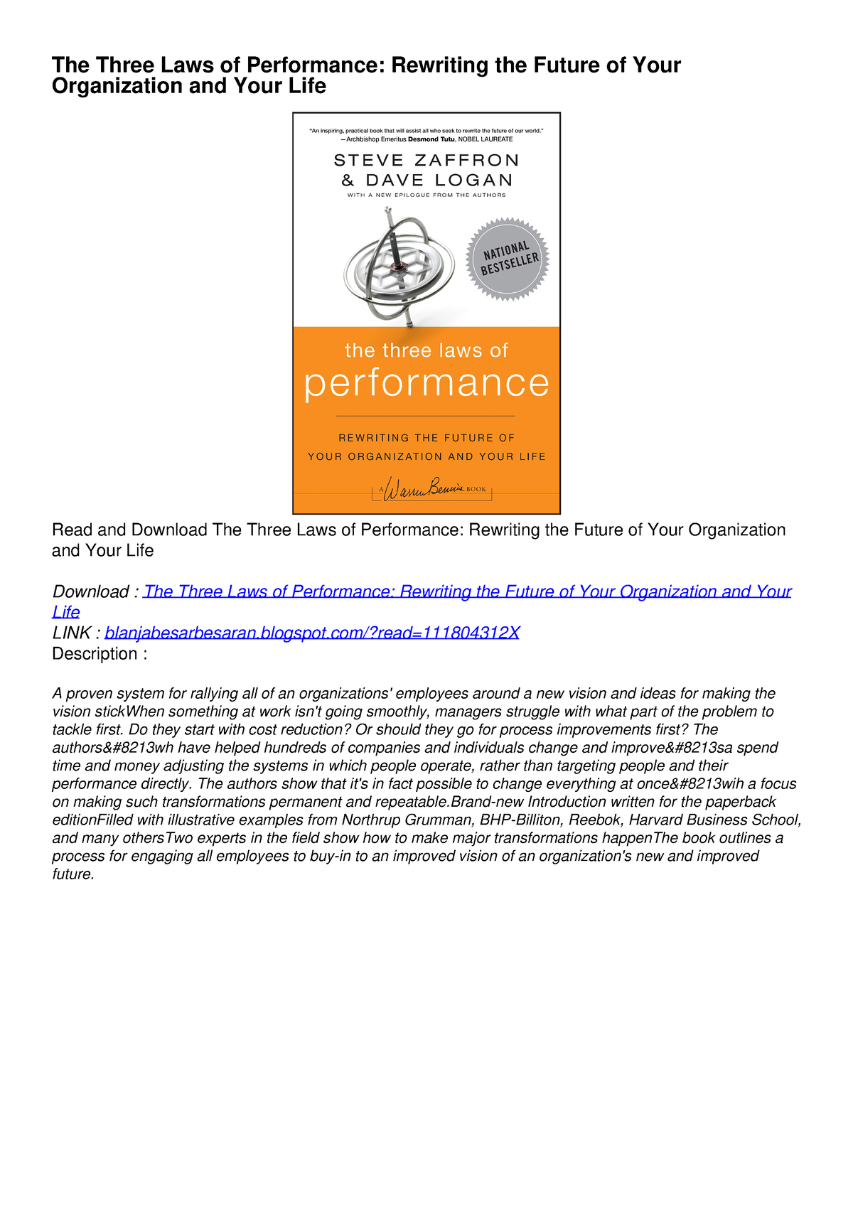 Pdf Kindle Download The Three Laws Of Performance Rewriting The Future