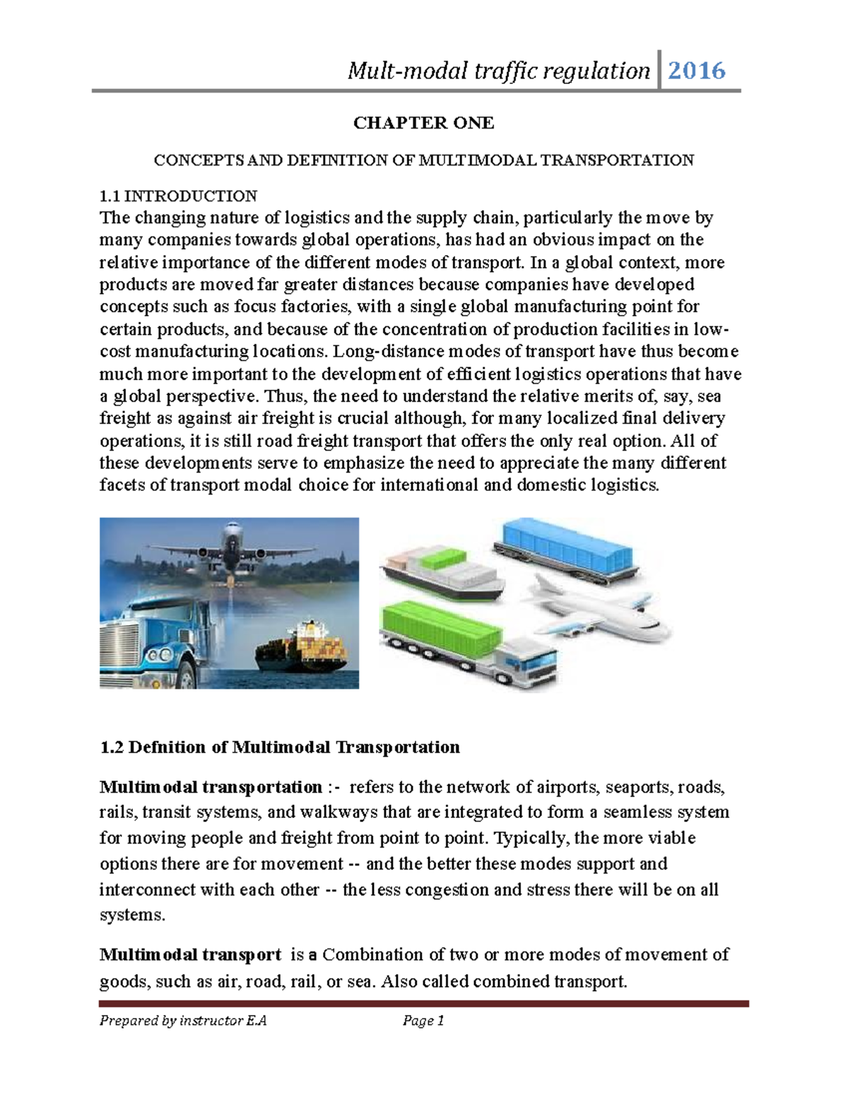 Over Views Of Multi-modal Transportation, Definition And Types ...