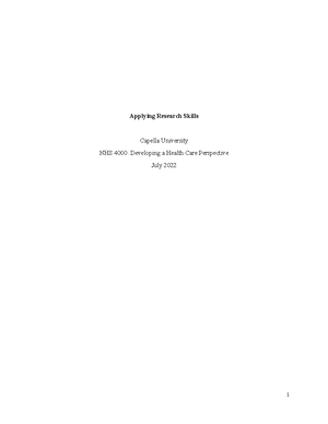 NHS-FPX4000 Dorsey Pamela Annotated Bib - Limited Access to Healthcare ...