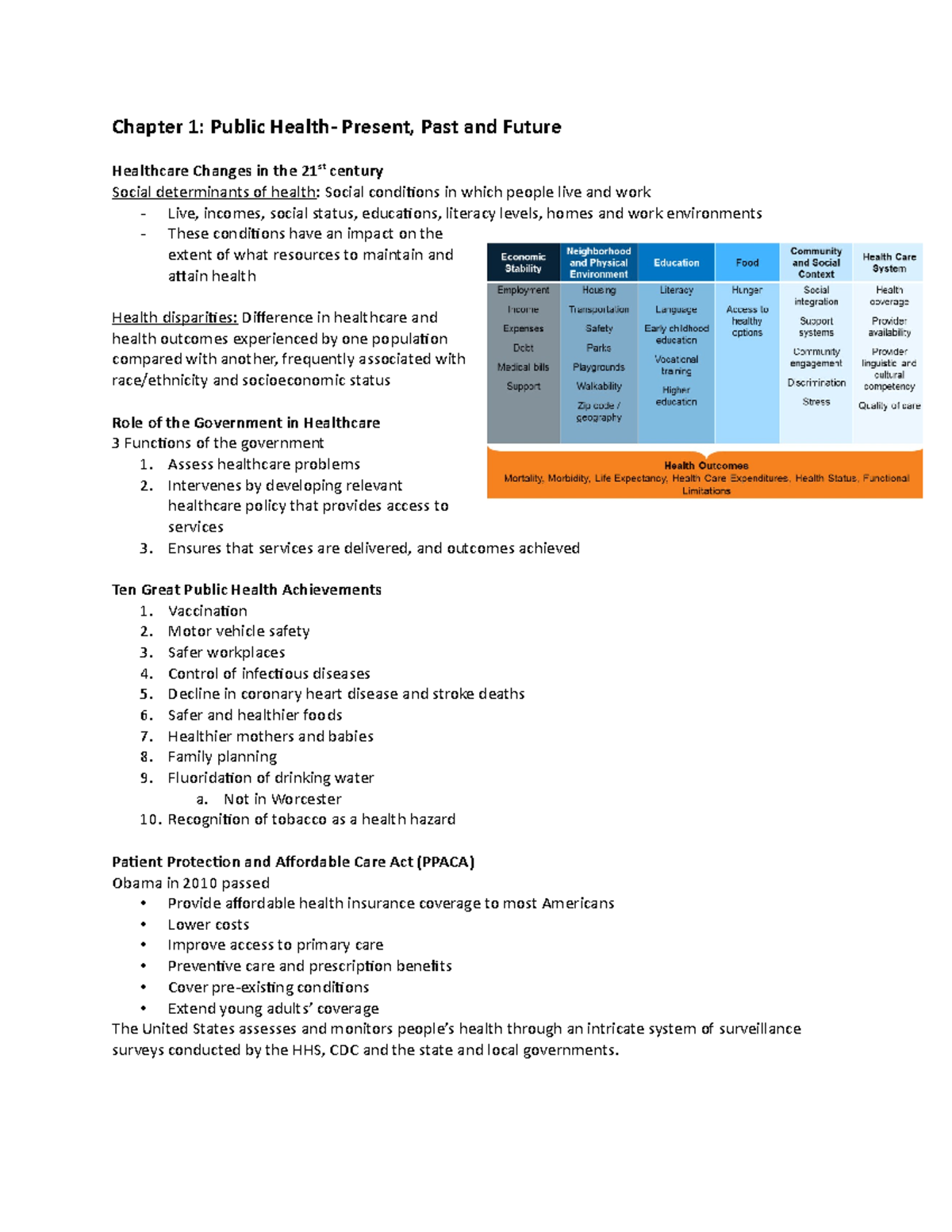 Community Chapter 1 - Chapter 1: Public Health- Present, Past and ...