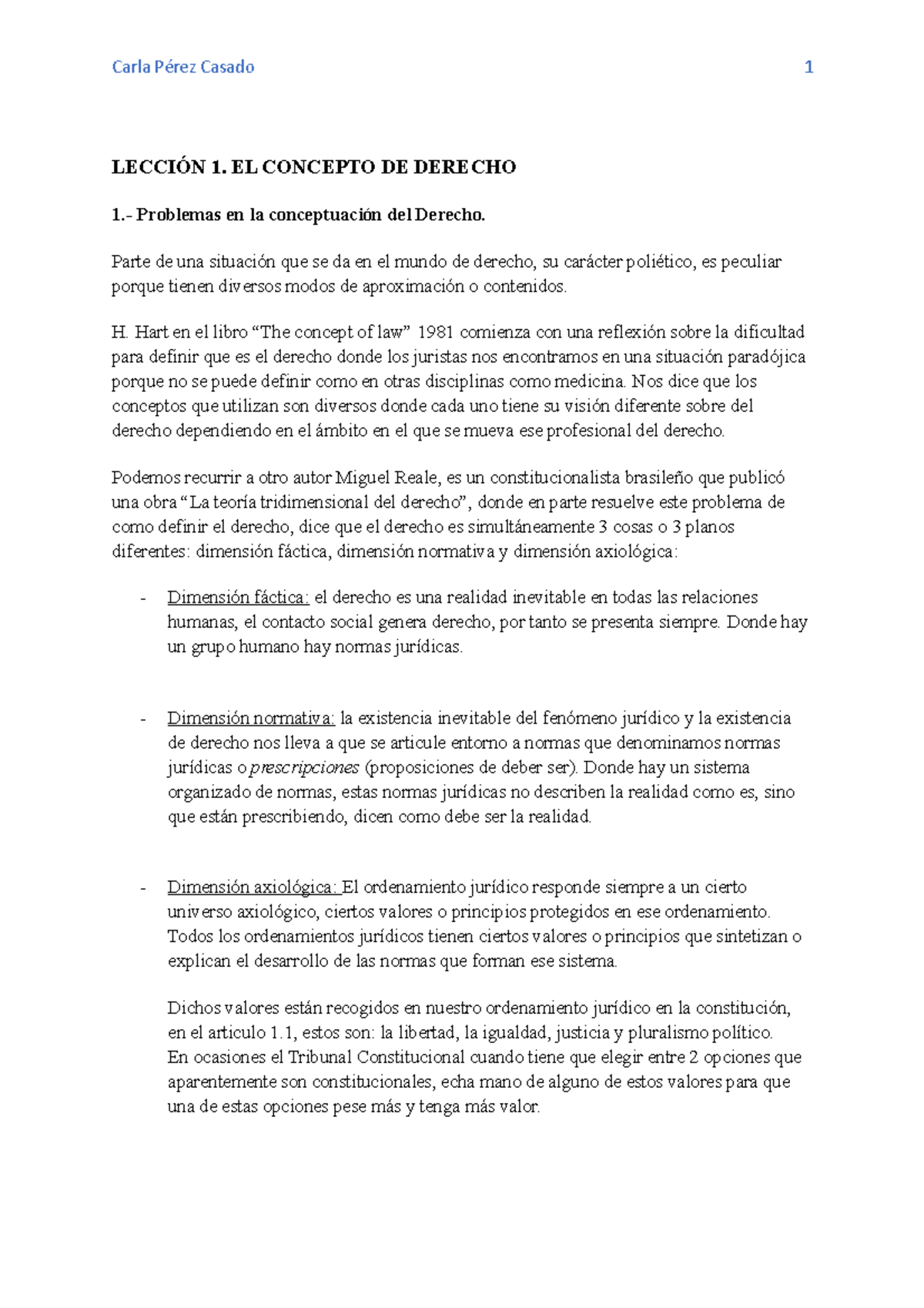 Lección 1 - Apuntes Tema 1 - LECCI伃ĀN 1. EL CONCEPTO DE DERECHO 1 ...