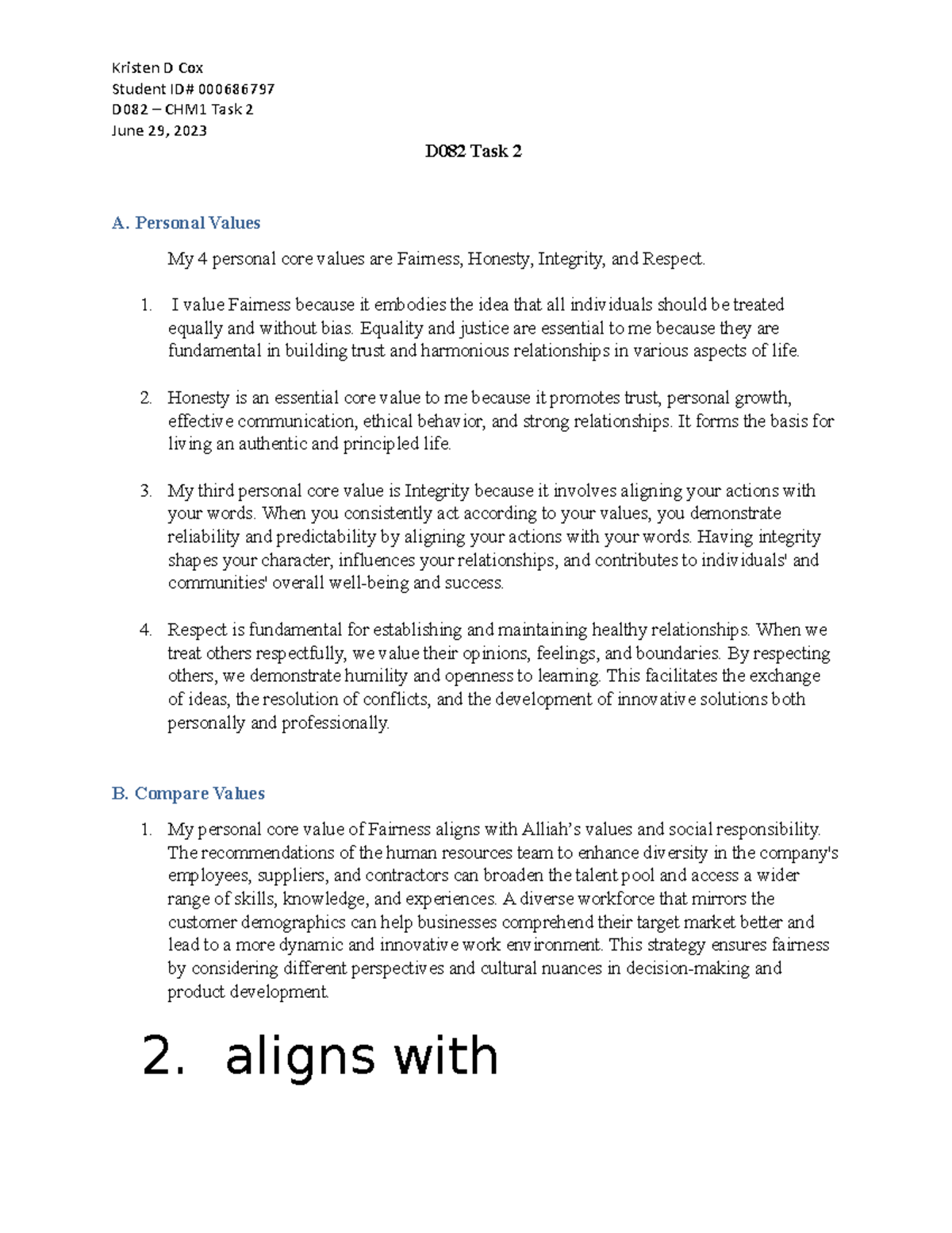 D082 Task 2 - Emotional and Cultural Intelligence - D082 - WGU - Studocu