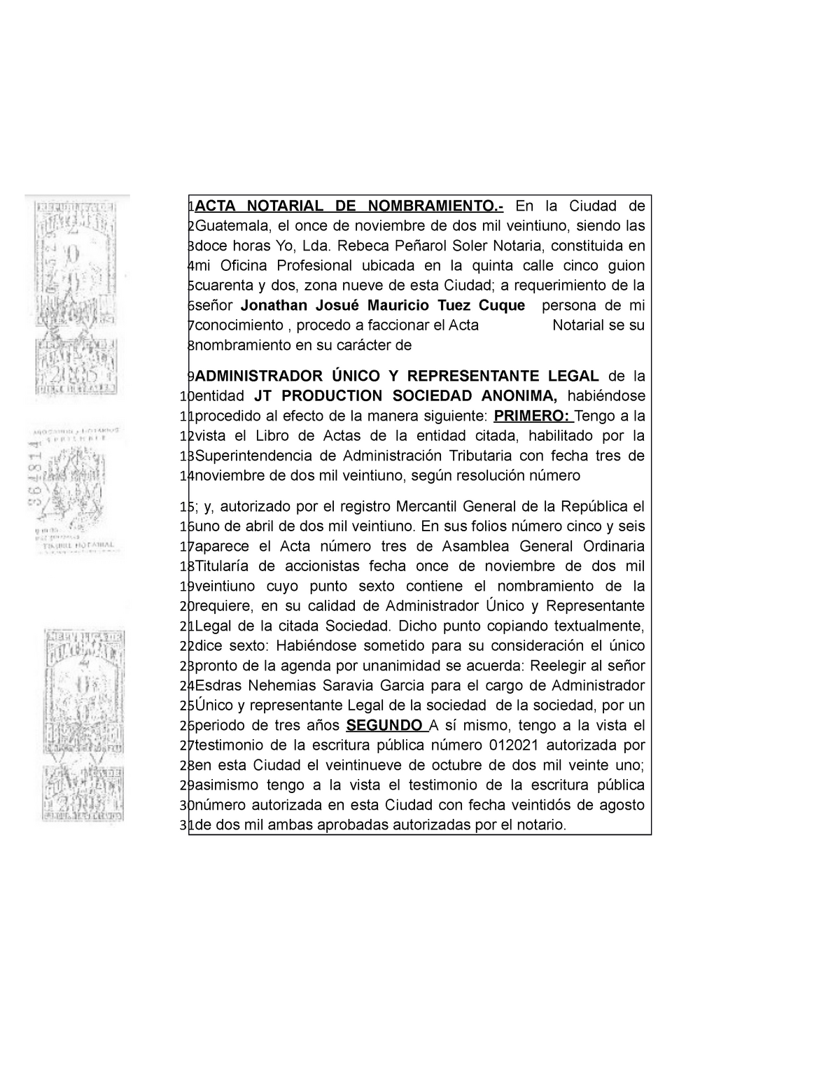 Acta Notarial De Nombramiento Iglesia Cristiana De Pa