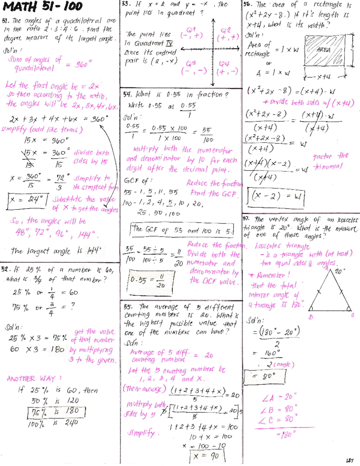 MATH Computation and Solution - [-//1TH 5l- IOO 51,e onglu of a ...