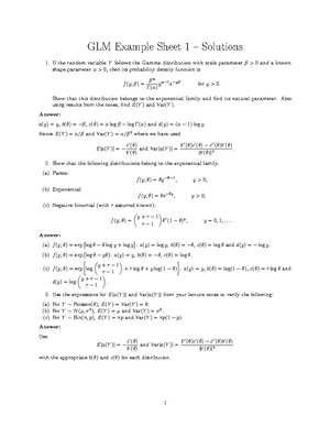 Example Sheet 3Solns - GLM Example Sheet 3 Solutions Normal linear ...