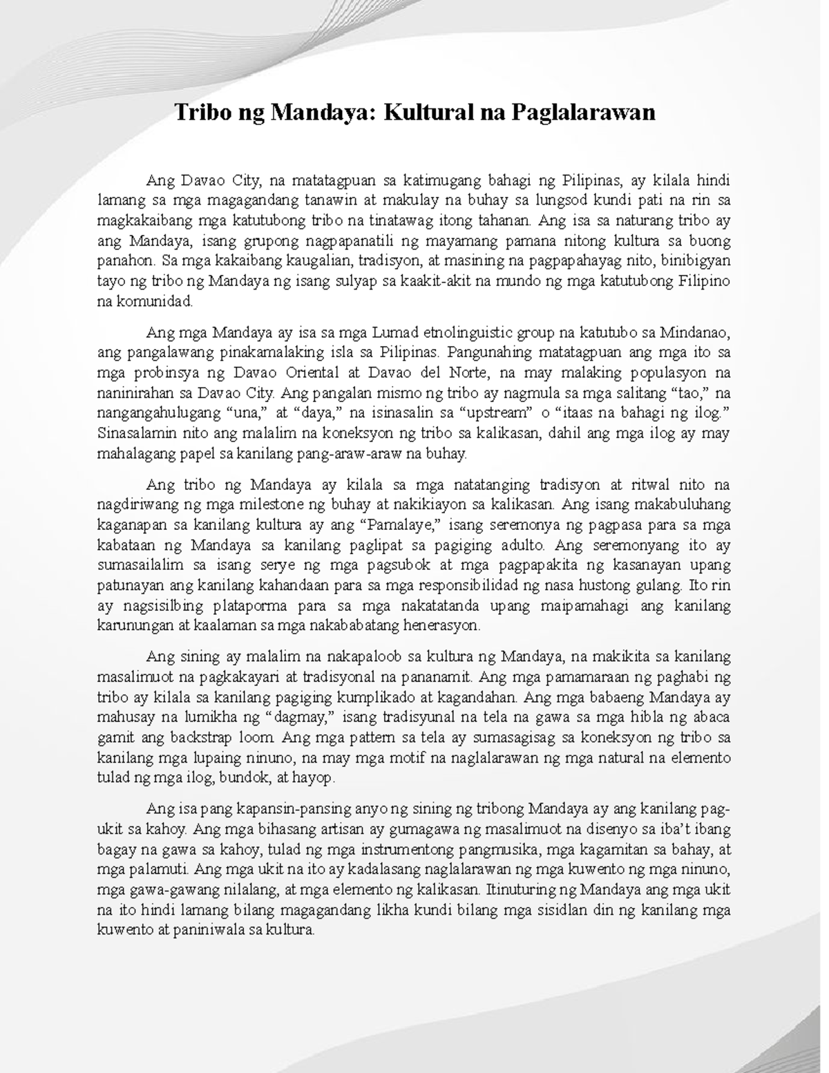 history of davao city essay