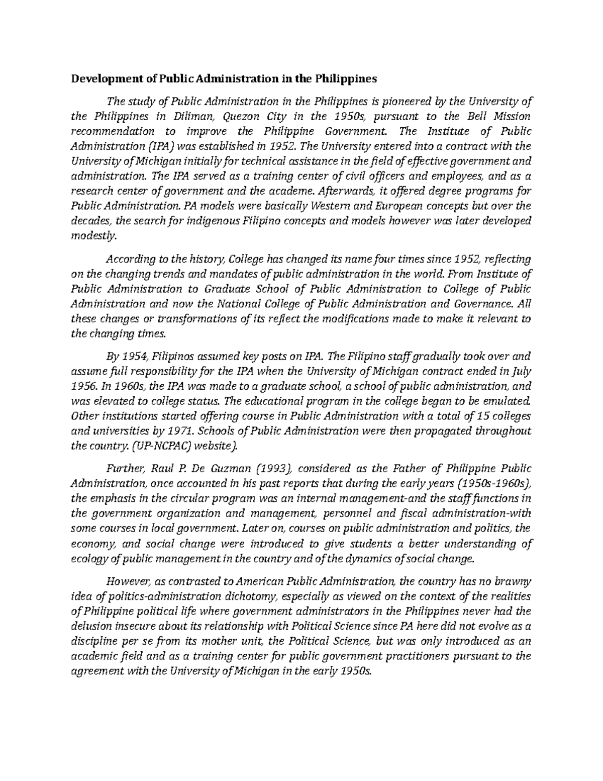 public administration thesis pdf philippines