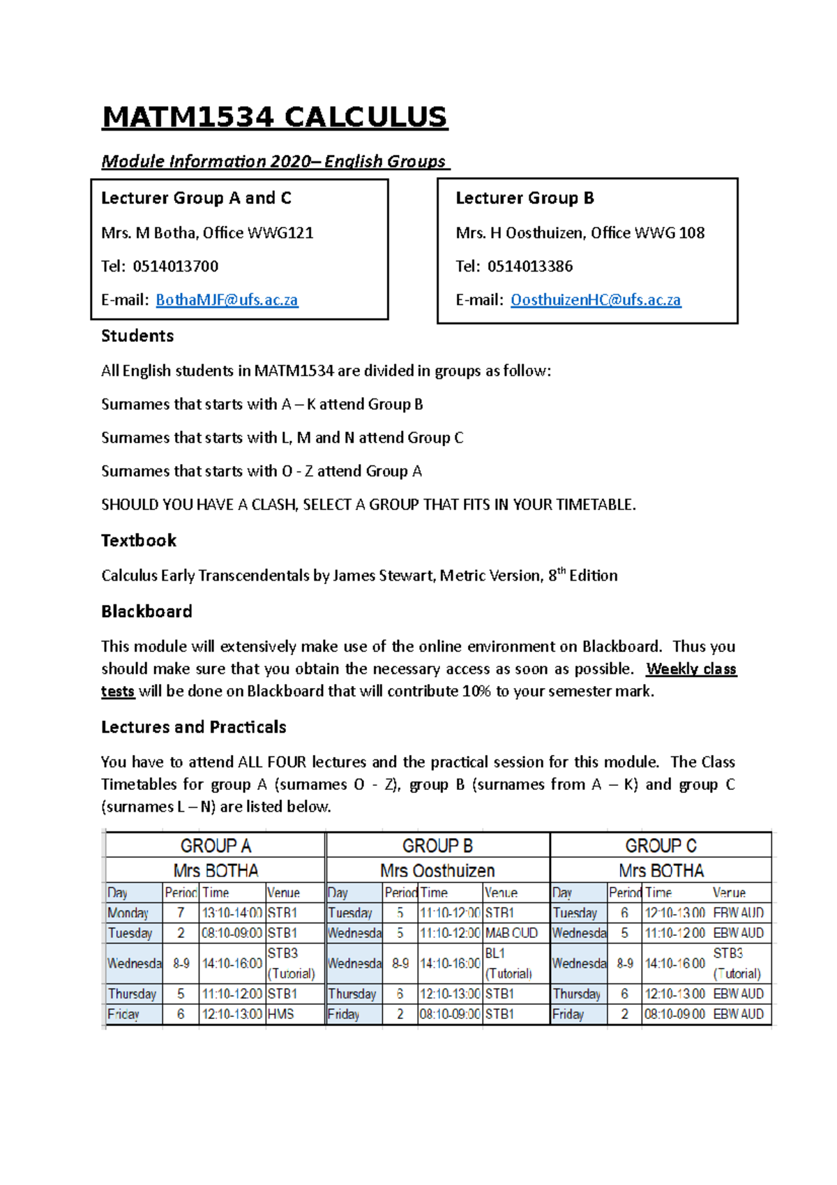 MATM1534 Quick Doc Eng 2020 - MATM1534 CALCULUS Module Information 2020 ...