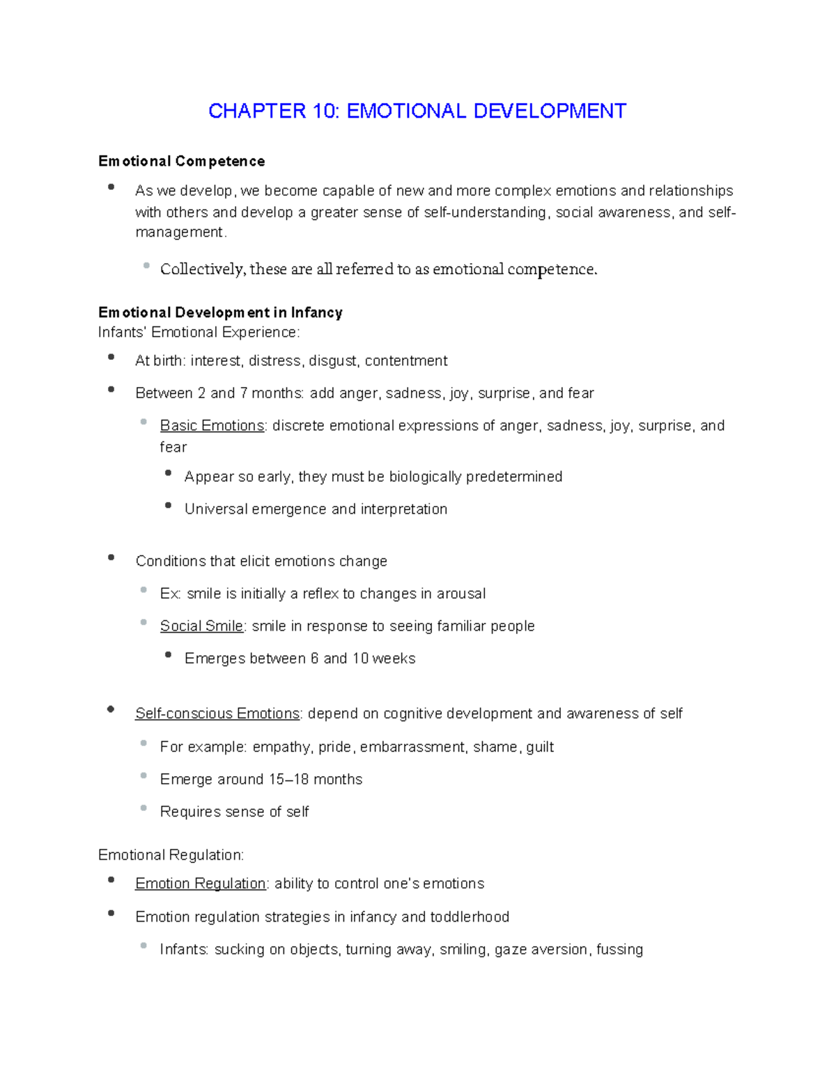 CH 10 Lifespan - emotional development - CHAPTER 10: EMOTIONAL ...