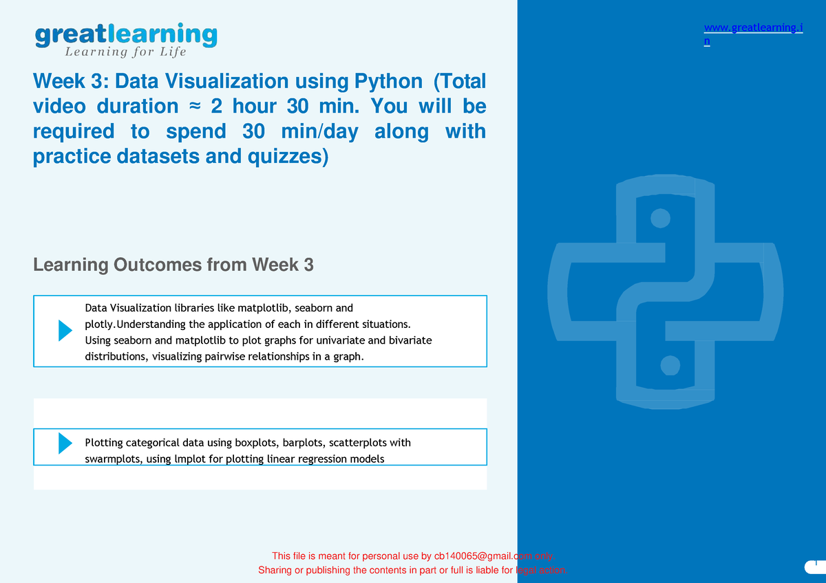 Plan+Week-3 - Notes - N Week 3: Data Visualization Using Python (Total ...