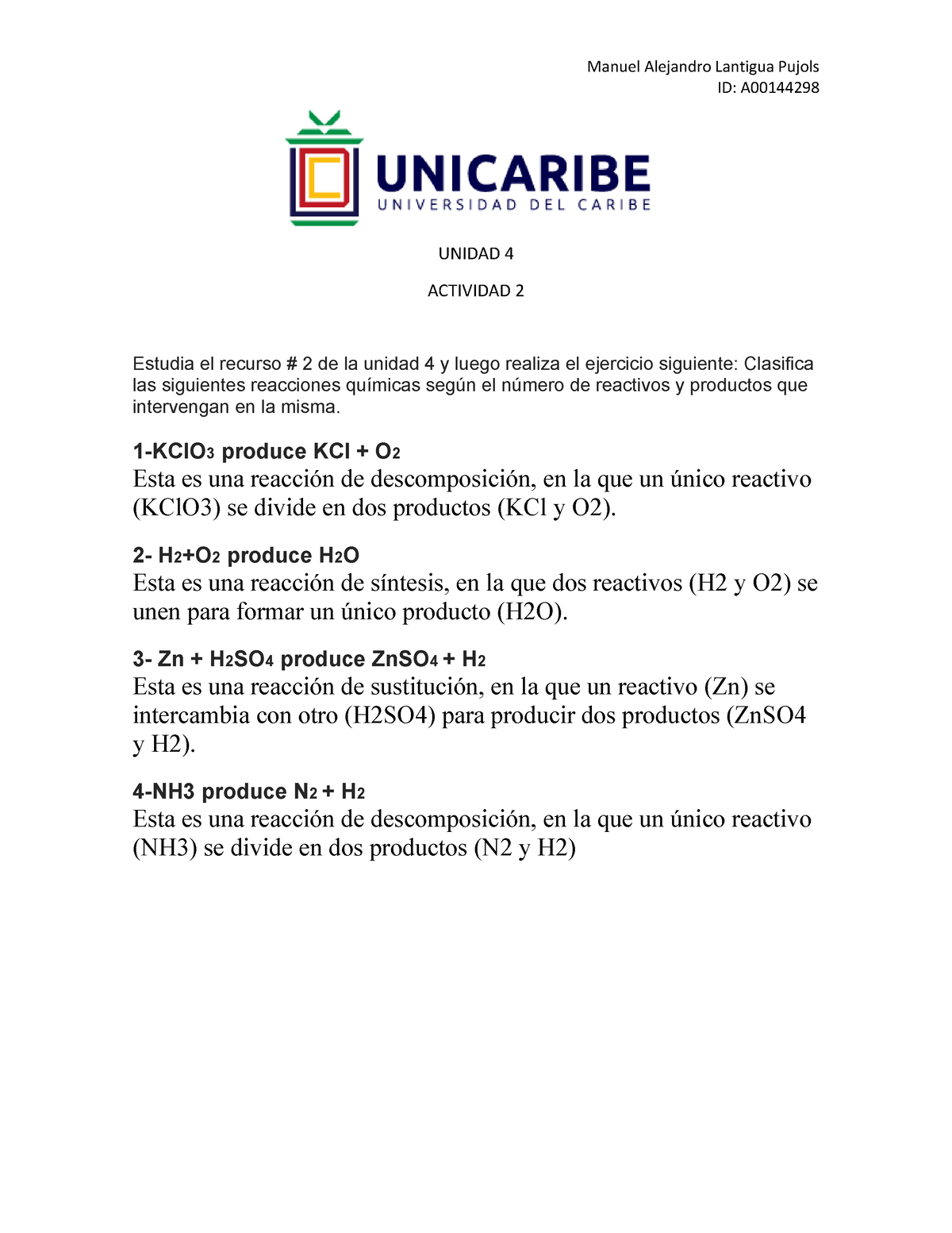 Unidad Act Espero Les Ayude Mucho Quimica Unicaribe Studocu