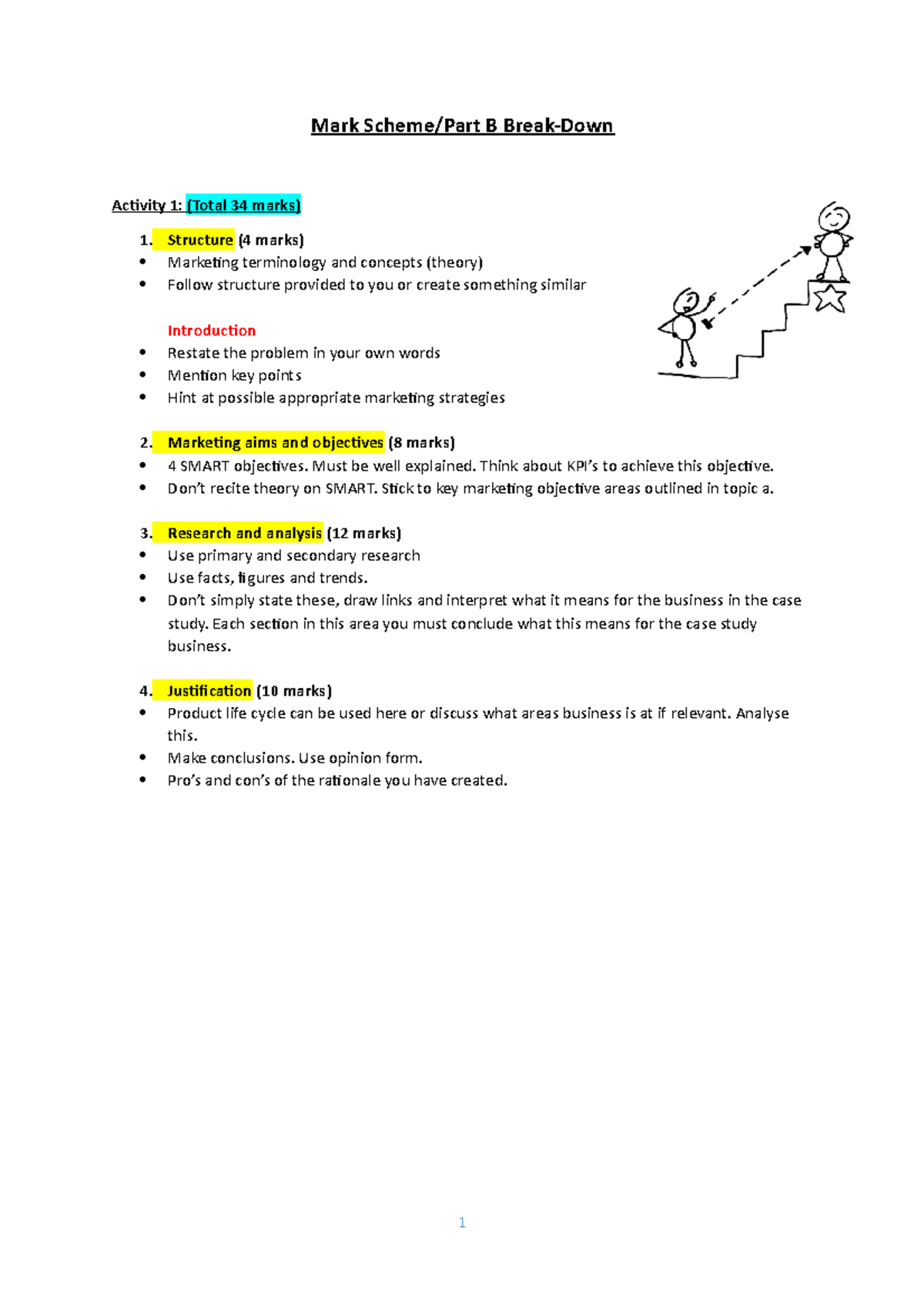 Part B B Break Down Helpsheet For Unit 2 - Mark Scheme/Part B Break ...