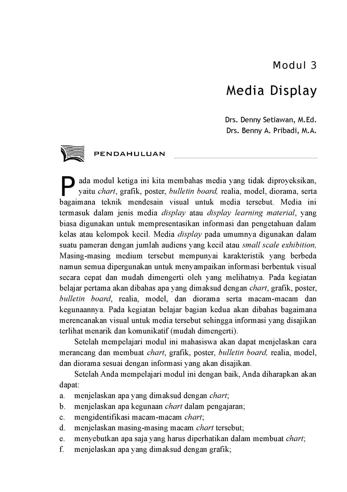 Materi Latihan Membaca 1 - Modul 3 Media Display Drs. Denny Setiawan, M ...