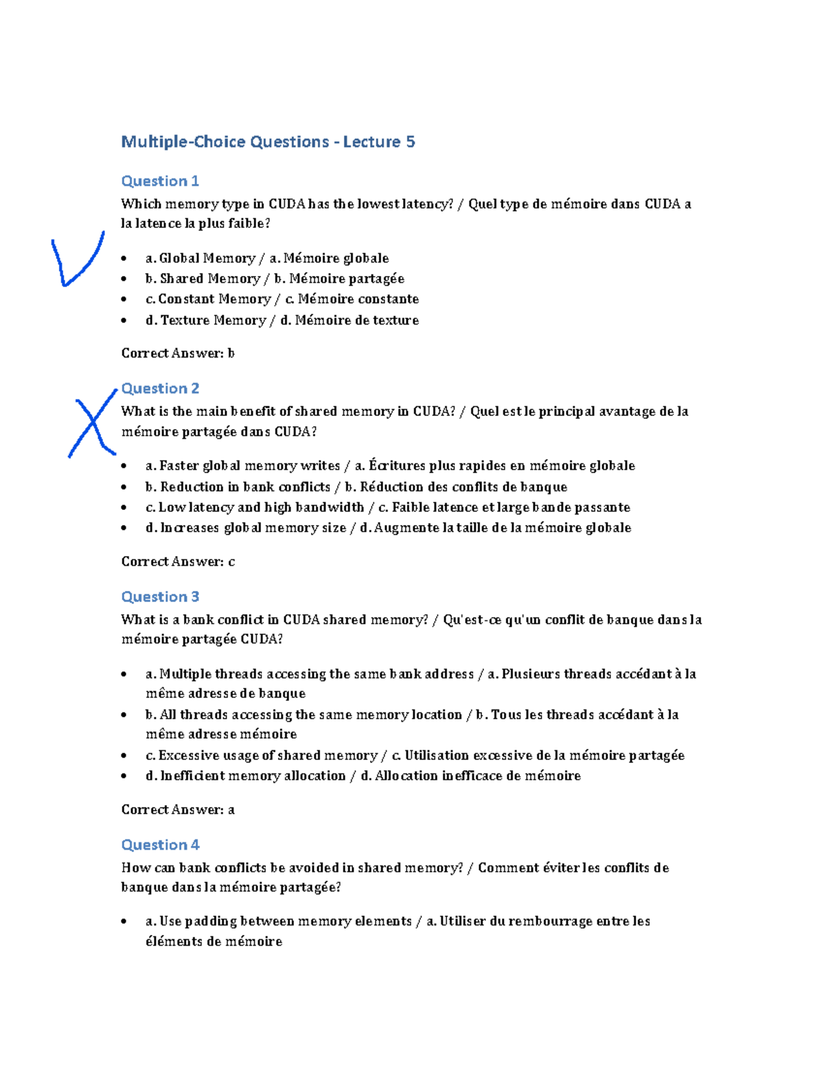 11 Lecture 5 Questions - practice - Multiple-Choice Questions - Lecture ...