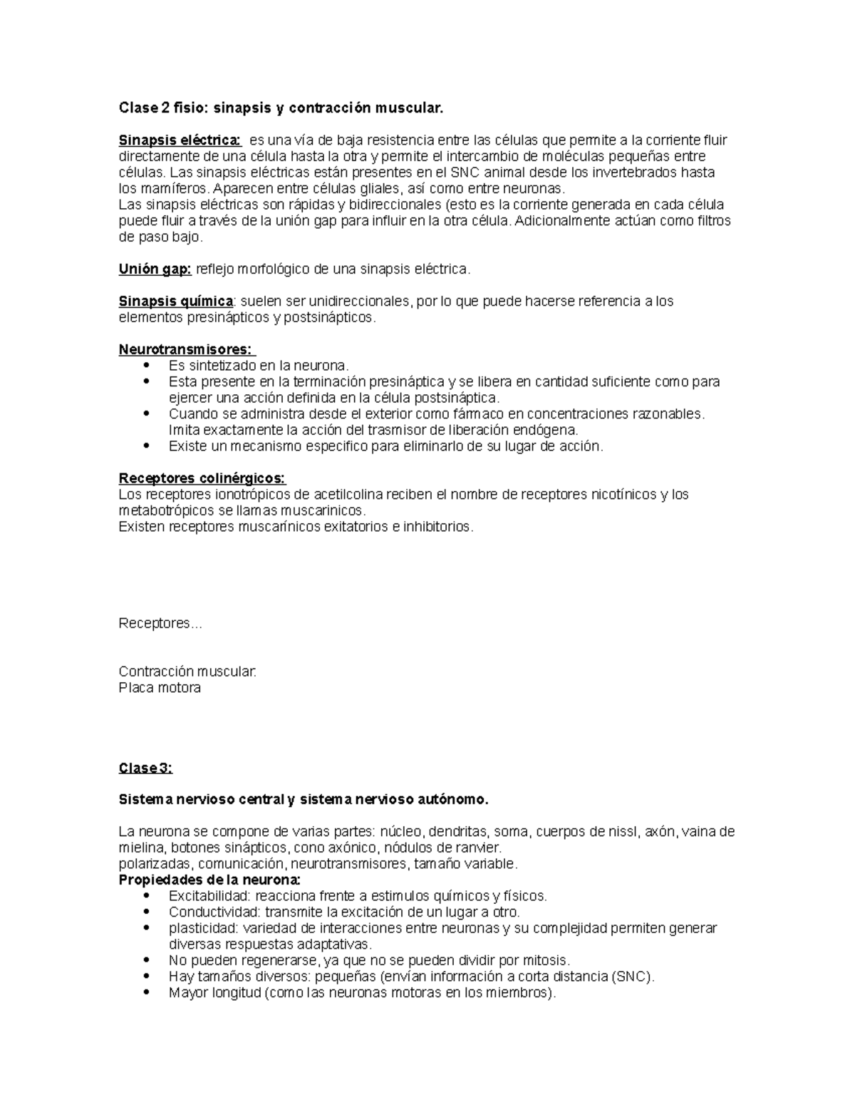 Clase 2 fisiologia pdf - Clase 2 fisio: sinapsis y contracción muscular ...