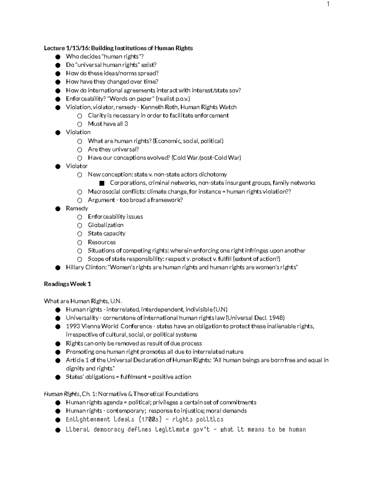 PSCI 258 - Lecture notes for entirety of course - Lecture 1/13/16 ...