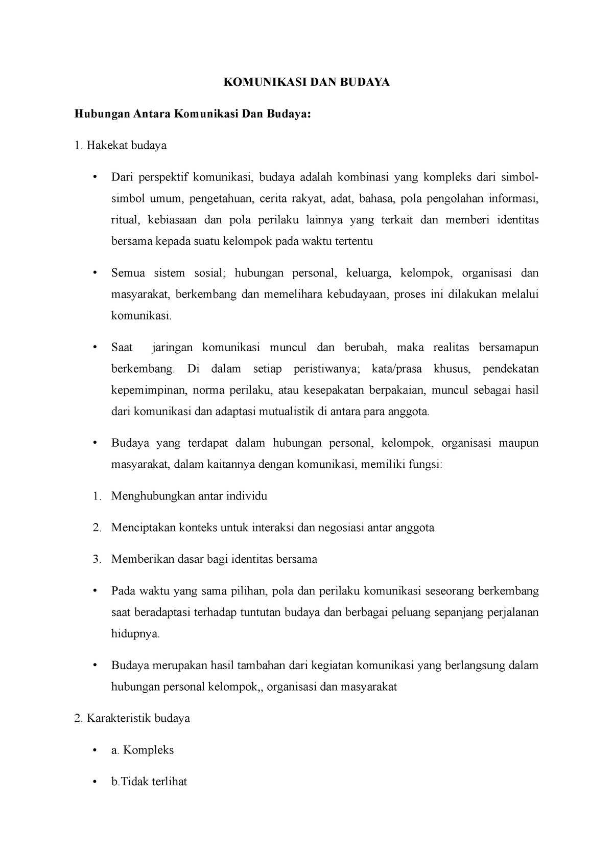 Komunikasi DAN Budaya - KOMUNIKASI DAN BUDAYA Hubungan Antara ...