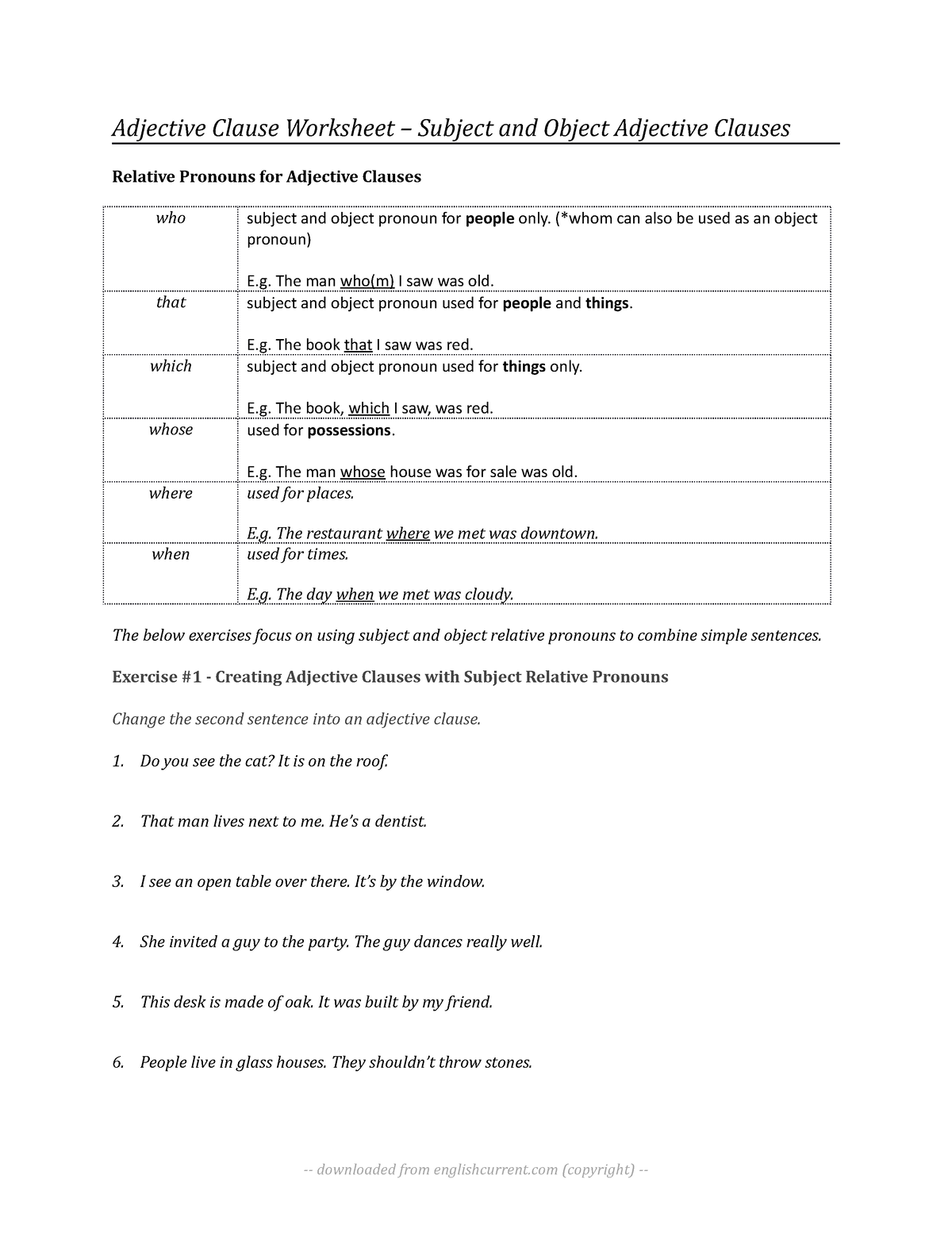 adjective-clause-worksheet-esl-adjective-clause-worksheet-subject