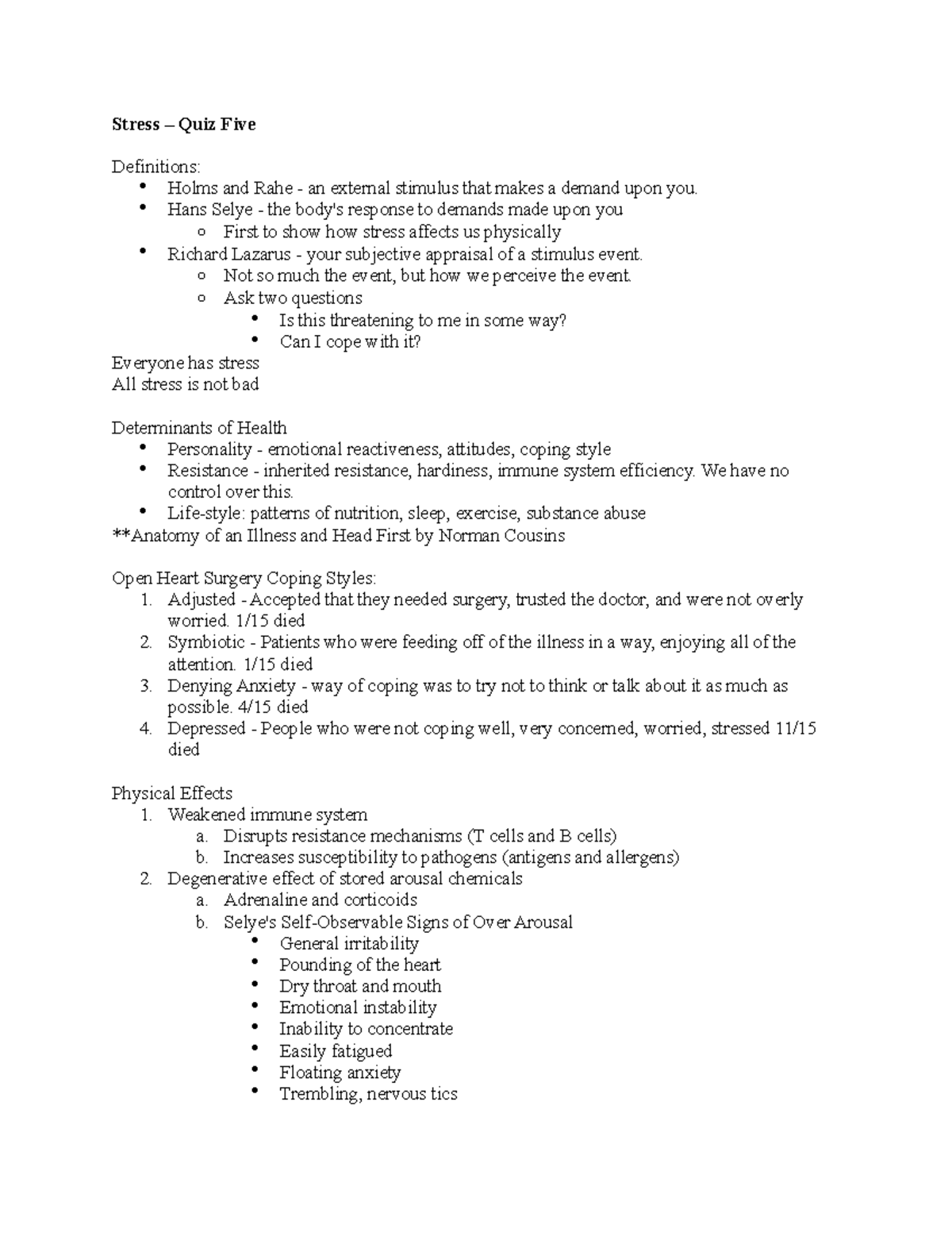 stress-quiz-five-spring-semester-hybrid-class-with-dr-fisher