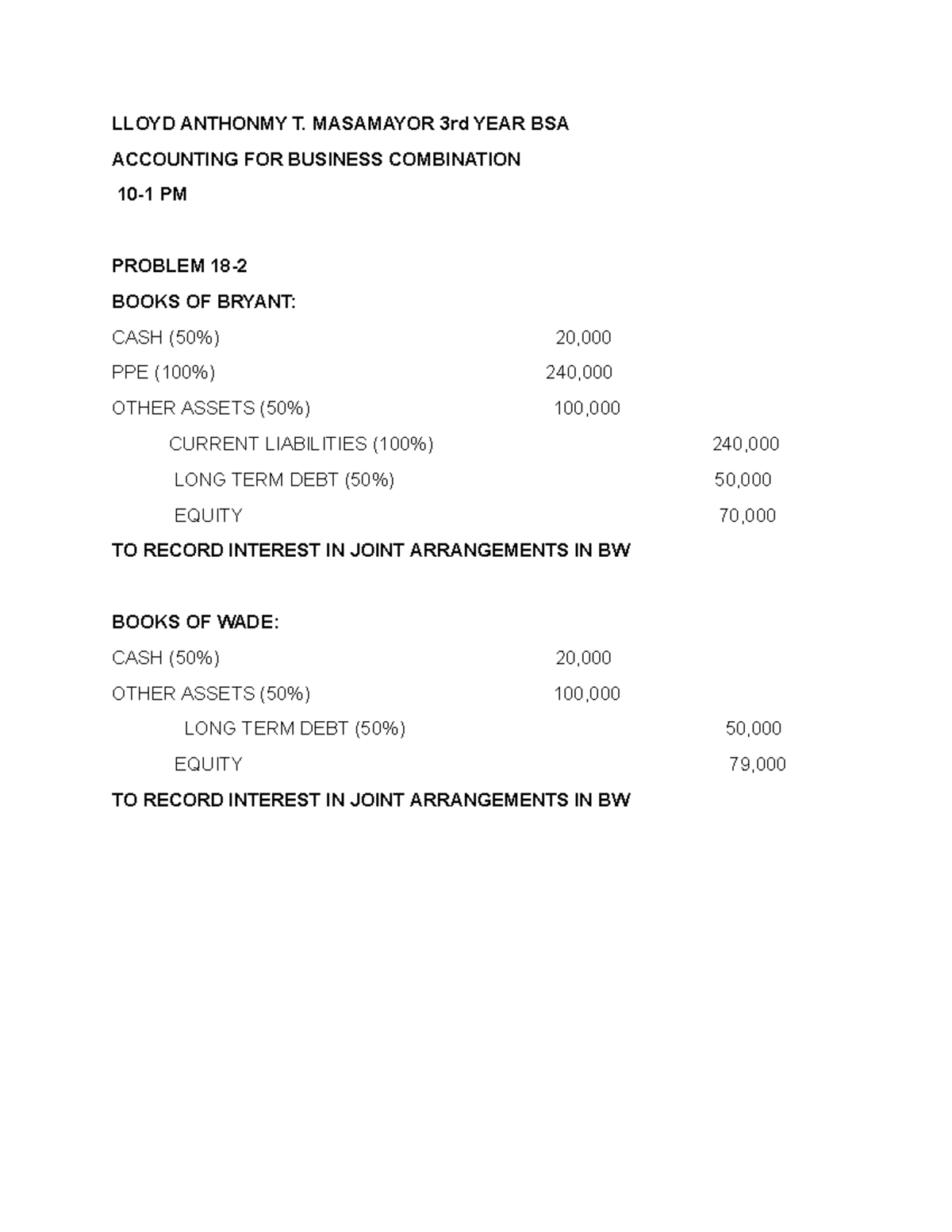 Assigment 3 in Accounting for Business Combination - LLOYD ANTHONMY T ...