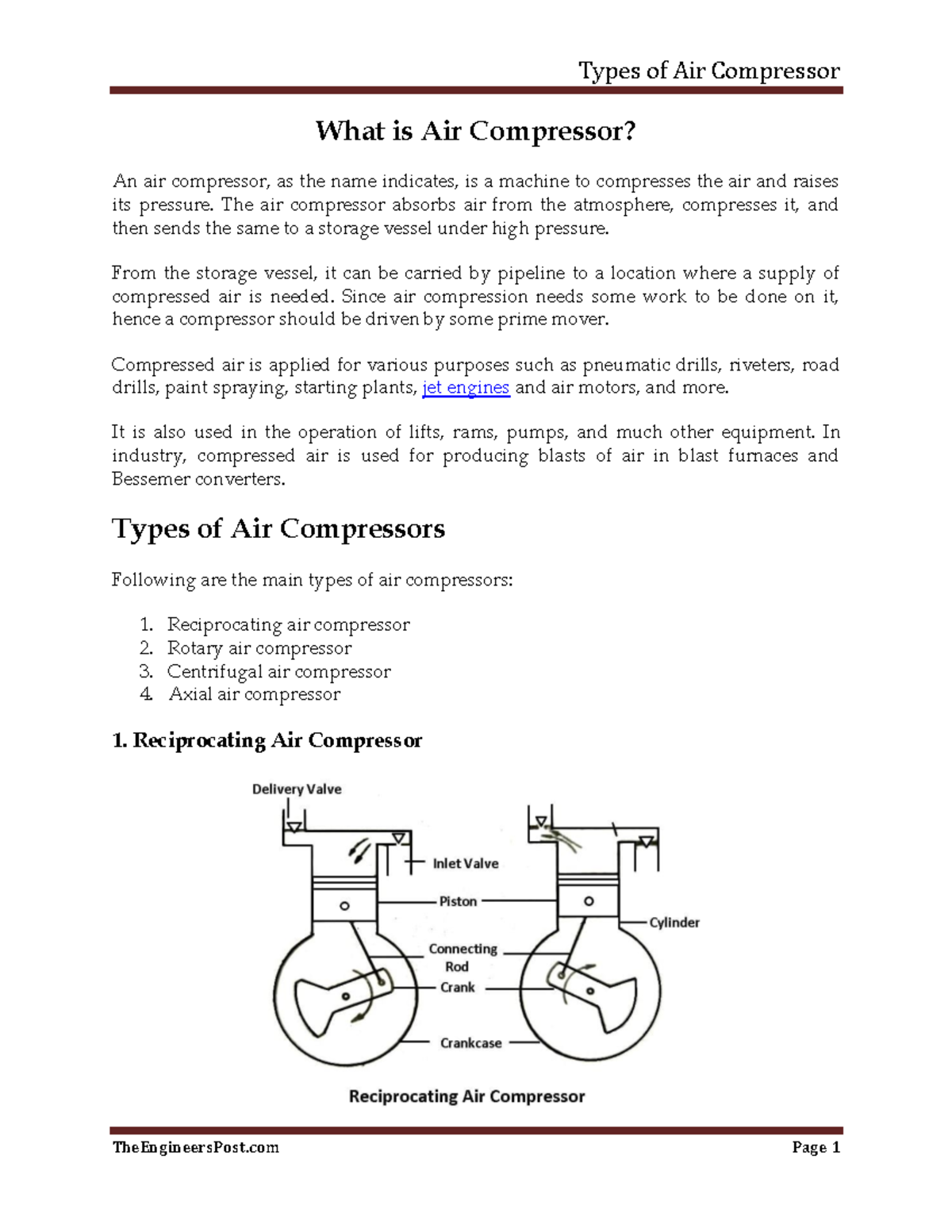 Types of air compressor What is Air Compressor? An air compressor, as the name indicates, is a