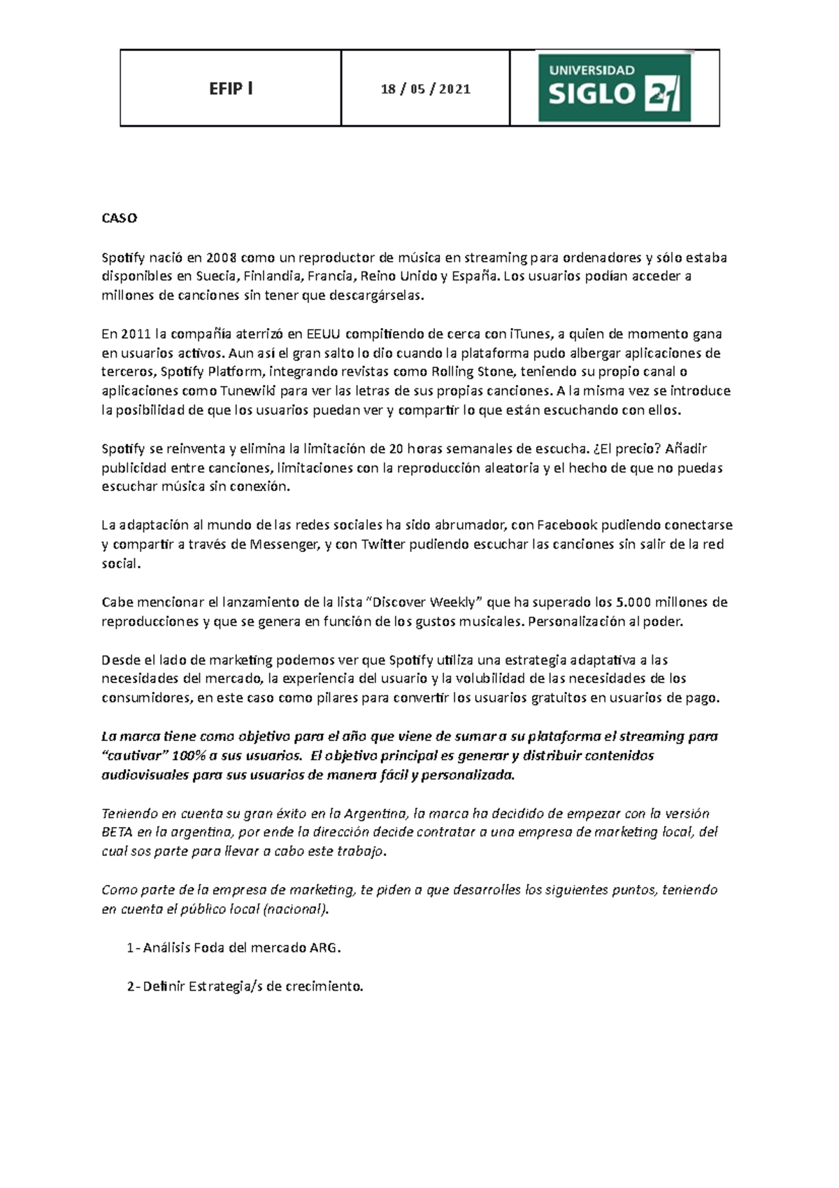 Caso Efipi 06 06 Caso 3 Casos De Efip Para Estudiar Que Fueron