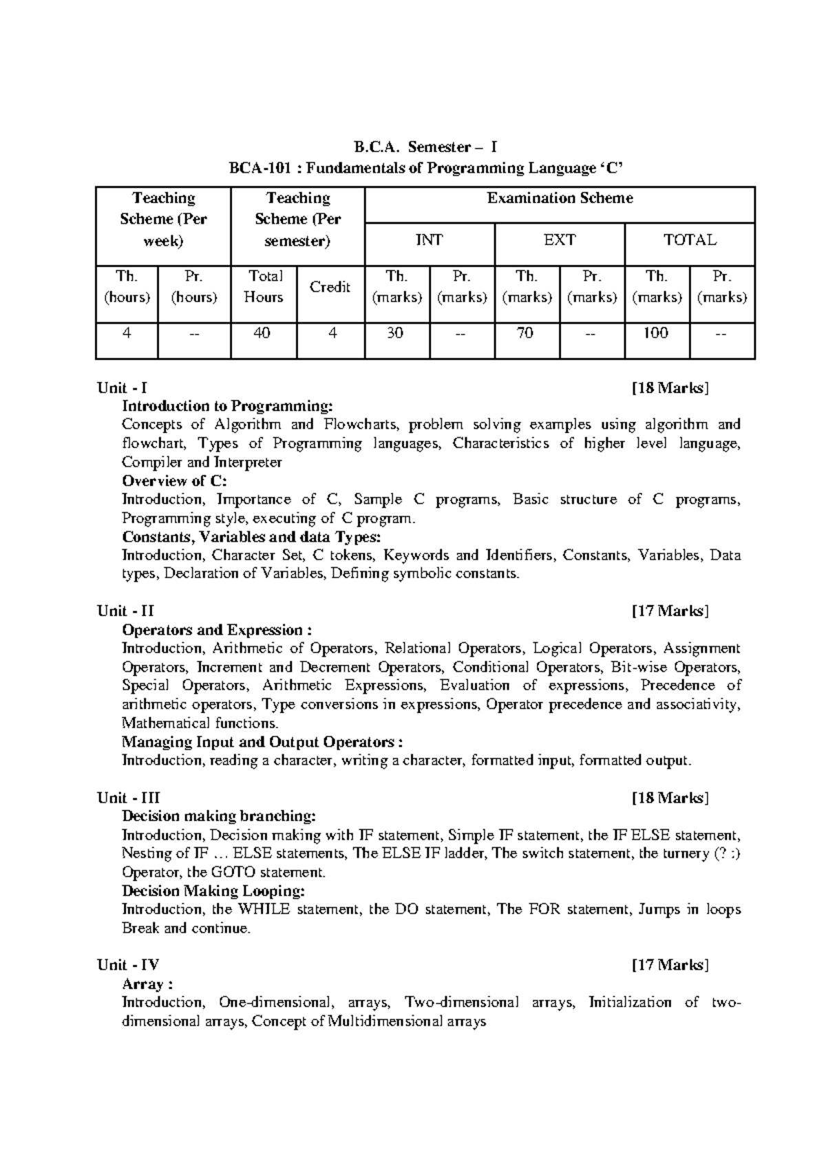 BCA101Easy To Learn C Programming Lab On Bca Sem 1 ....for 1 Sst Year ...