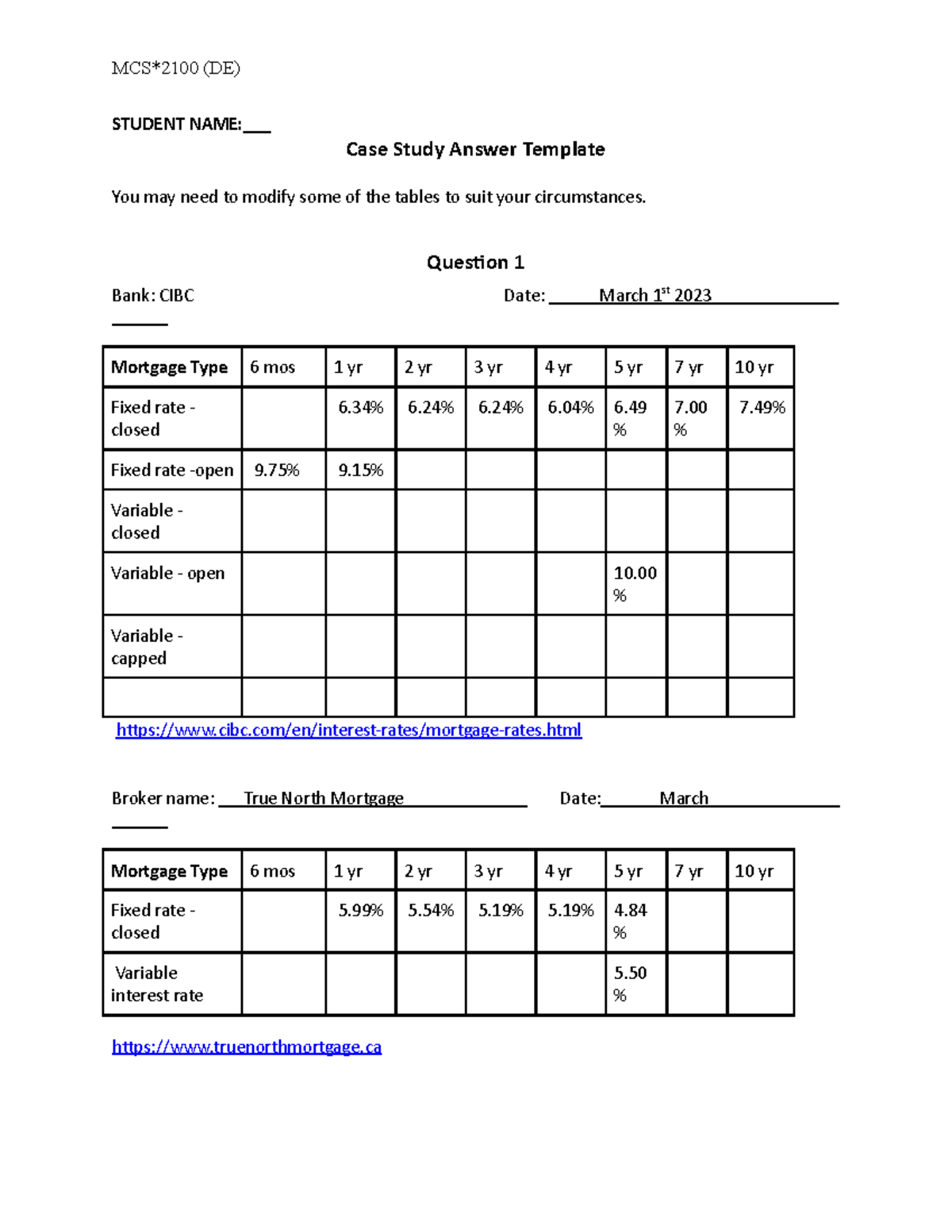 Case Study Answer Sample