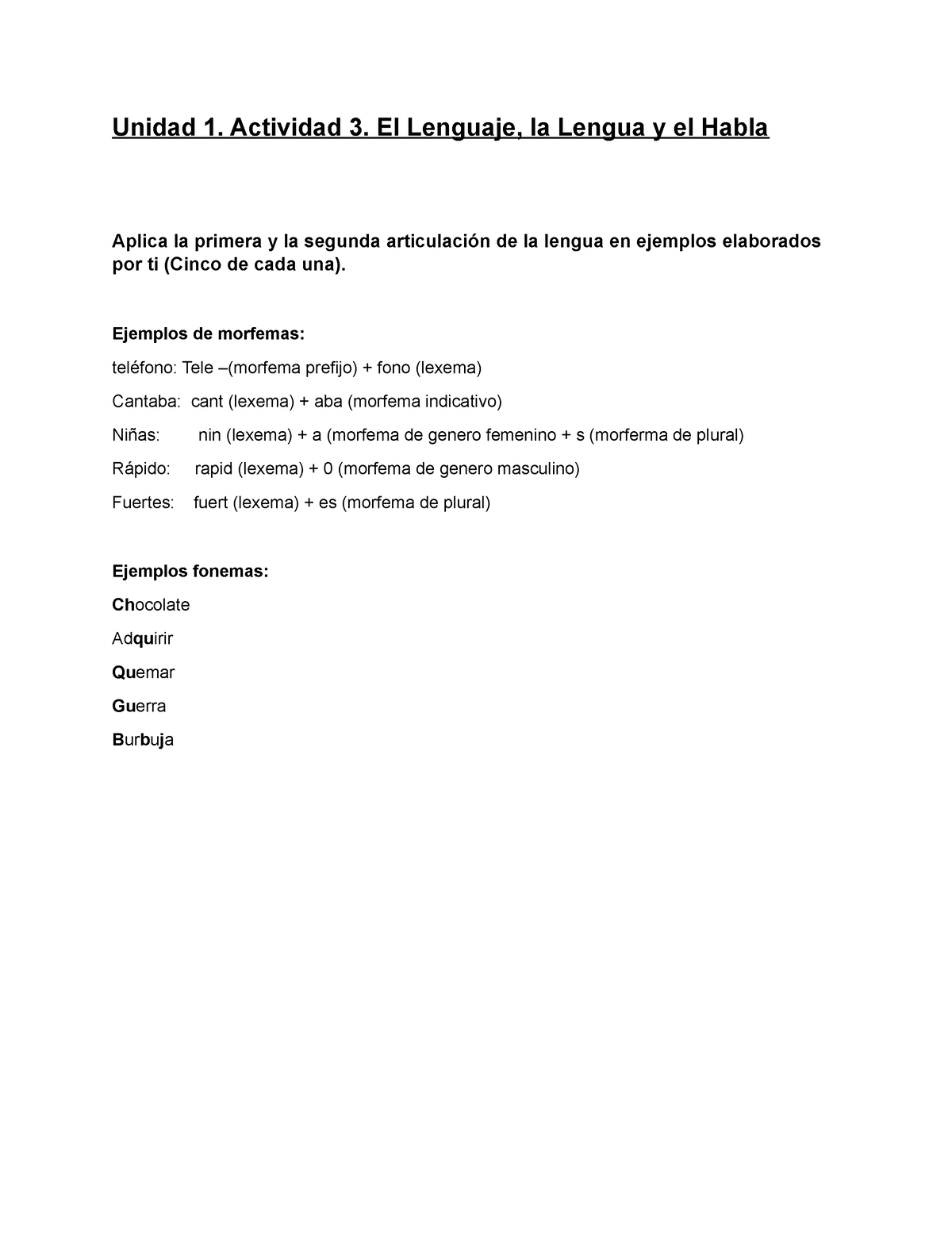 El Lenguaje La Lengua Y El Habla Unidad 1 Actividad 3 El Lenguaje La Lengua Y El Habla 9796