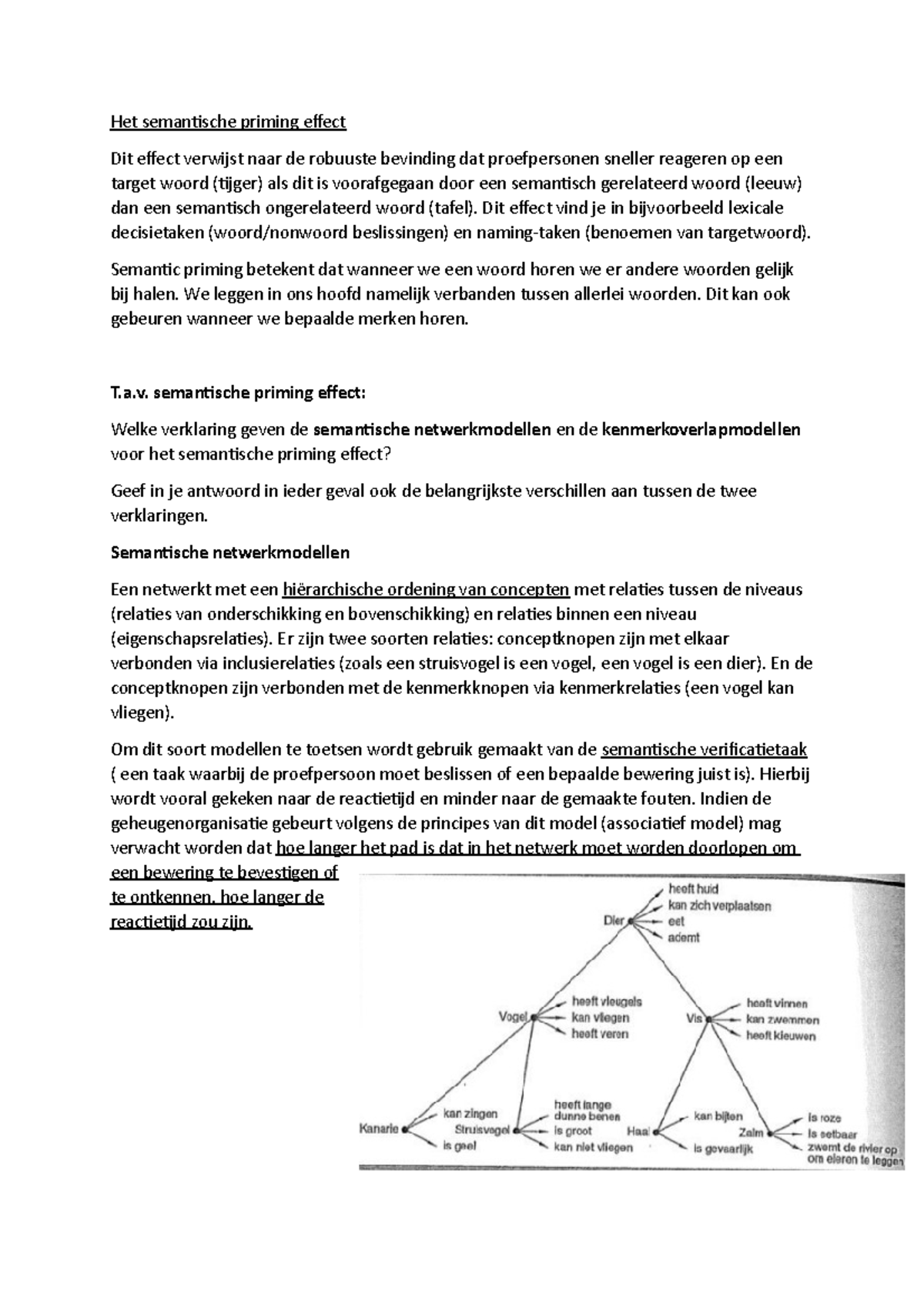 Neuro wg 4 Het semantische priming effect Dit effect verwijst naar de