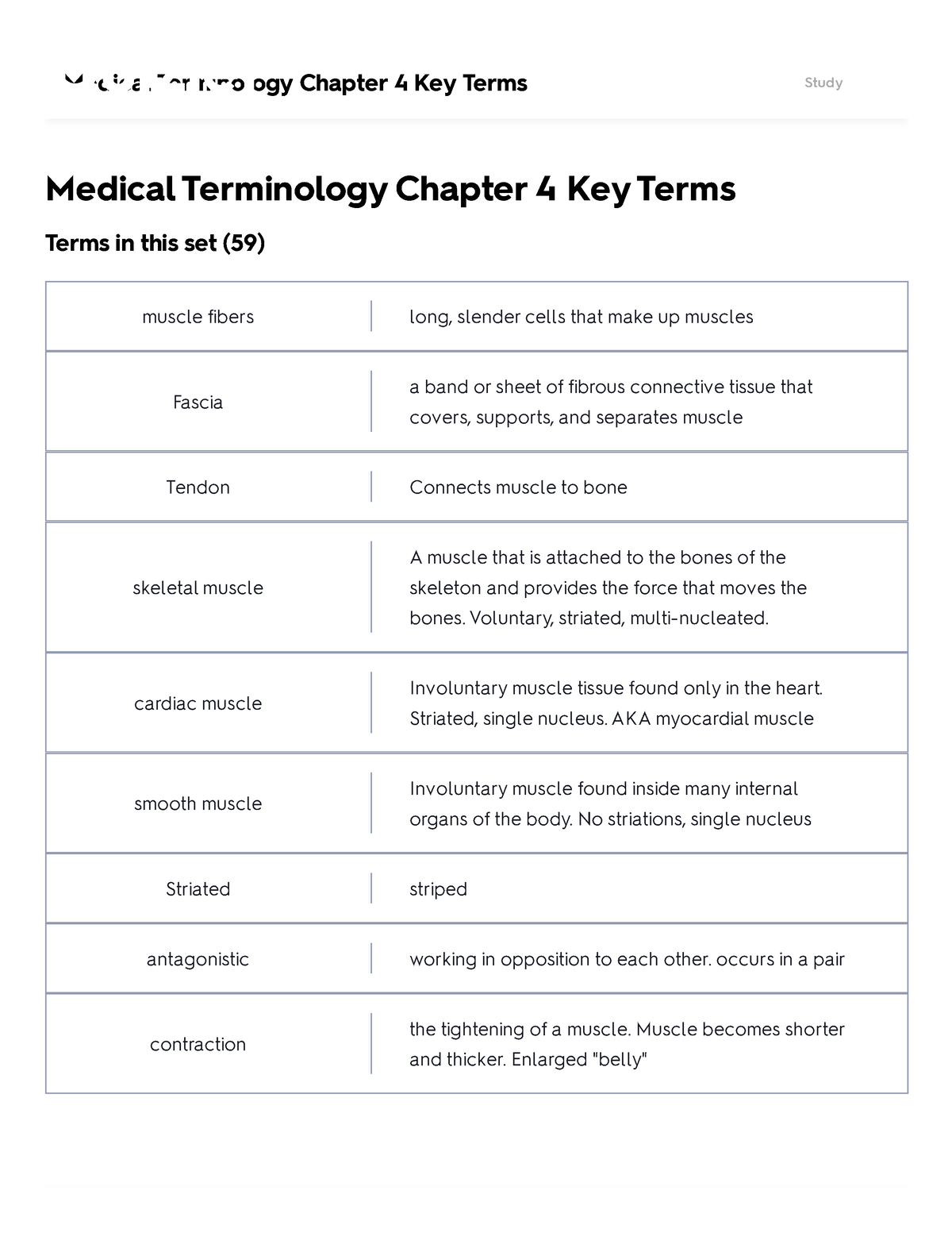 medical terminology case study quizlet