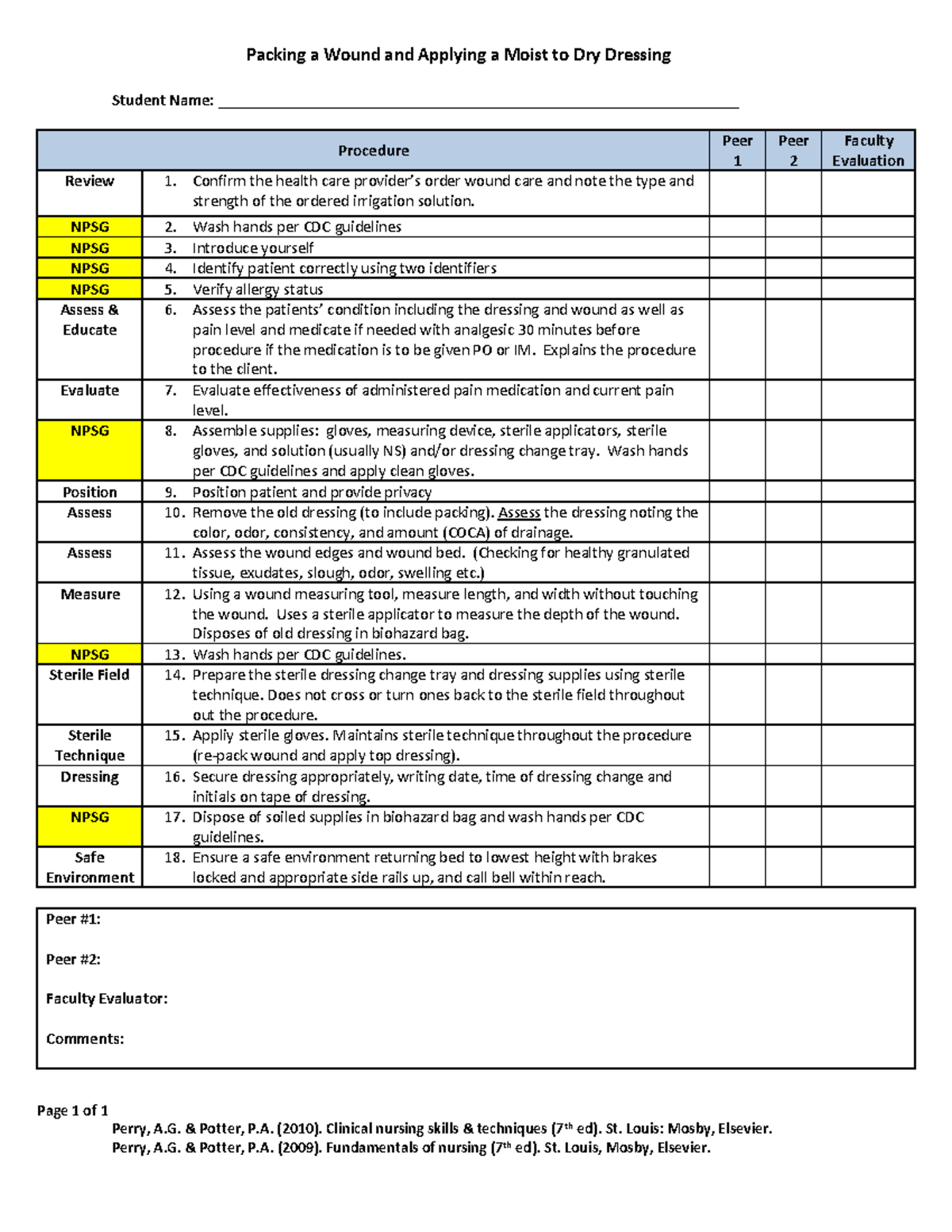 Wound Care - Packing a Wound and Applying a Moist to Dry Dressing Page ...