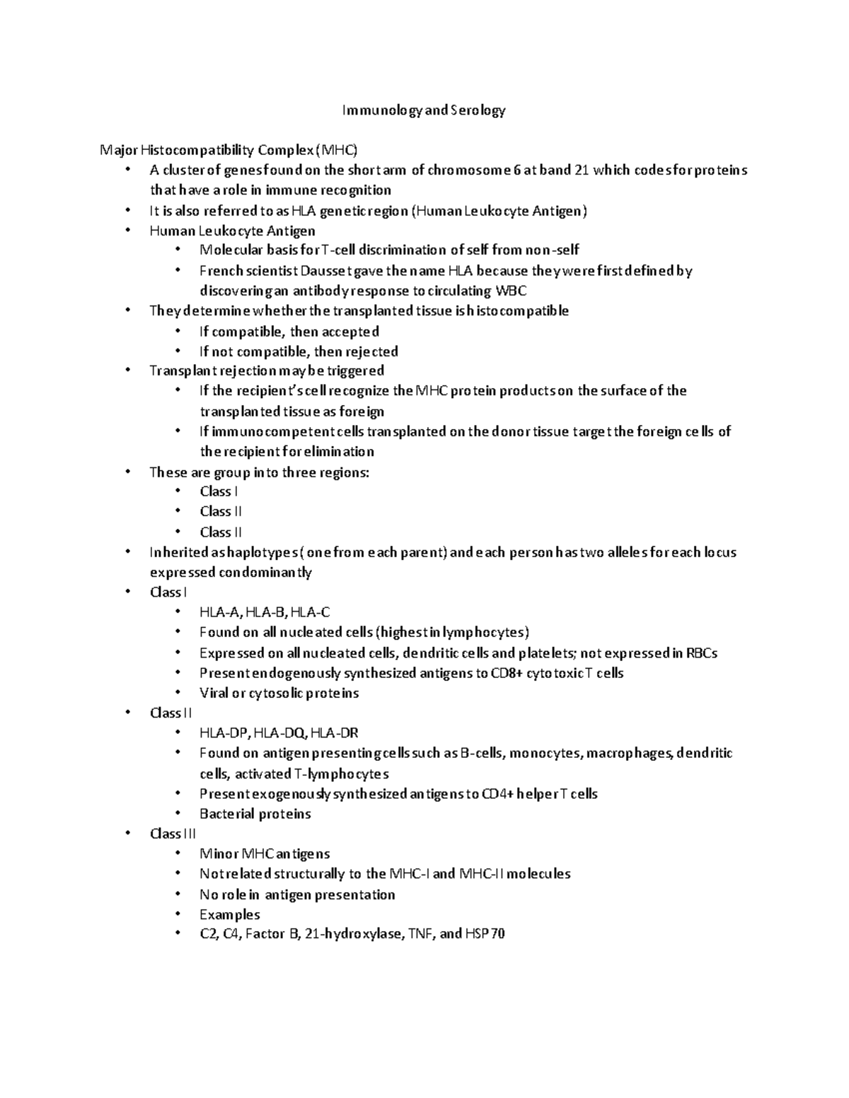 Module 4- Major Histocompatibility Complex (MHC) - Immunology and ...