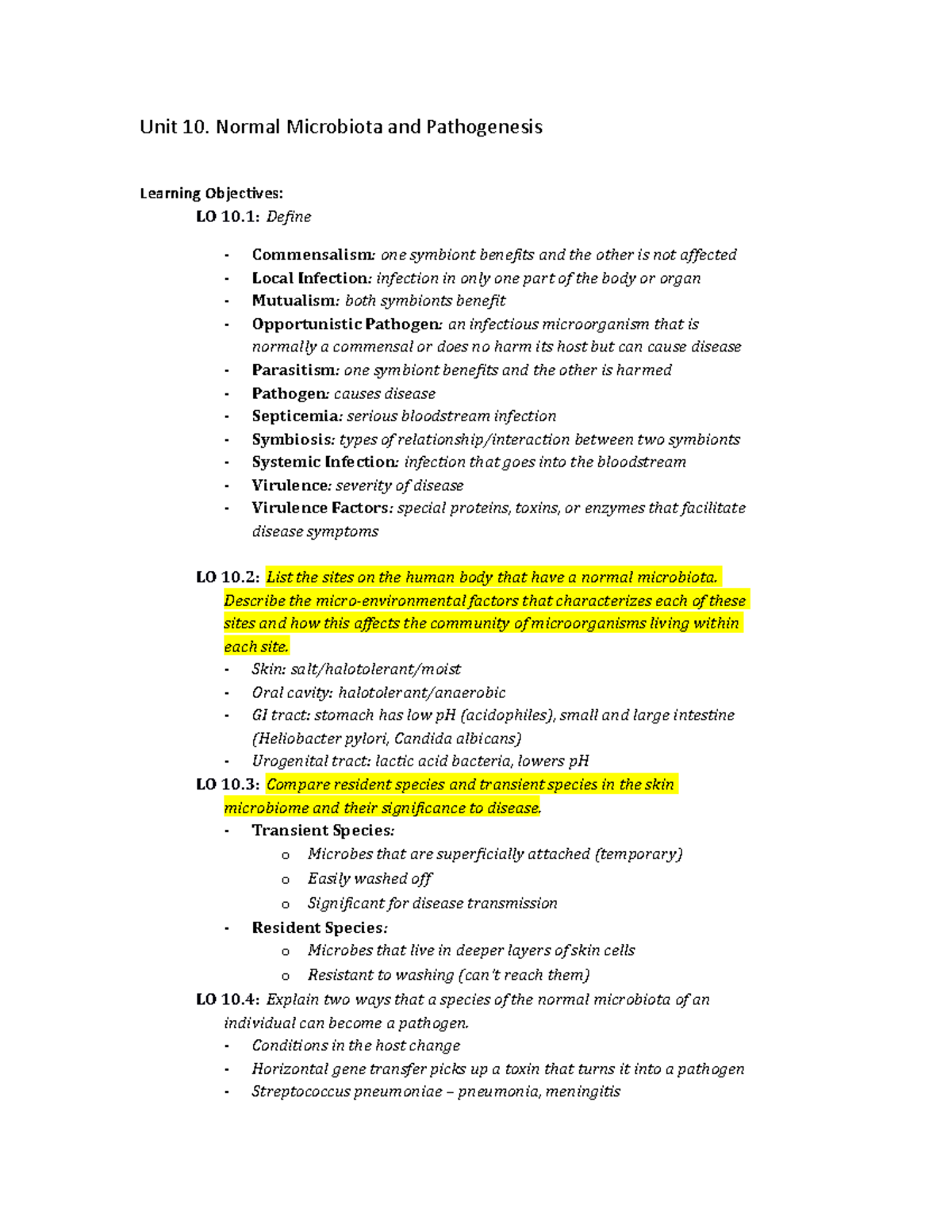 Unit 10. Normal Microbiota And Pathogenisis - Unit 10. Normal ...