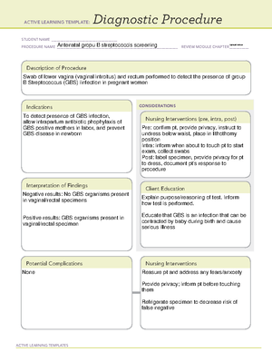 ATI Diagnostic HIV - ACTIVE LEARNING TEMPLATES Diagnostic Procedure ...